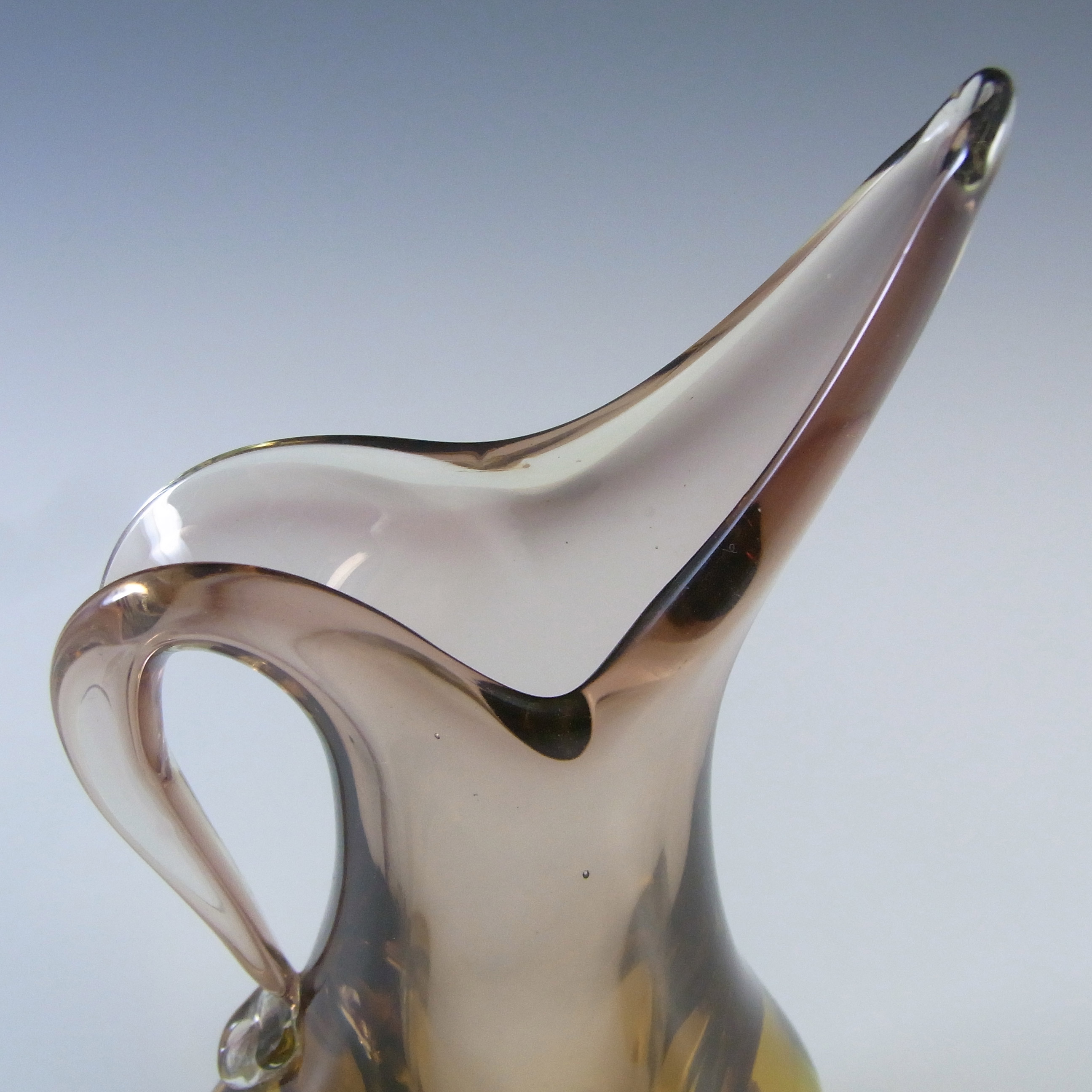 (image for) Murano/Venetian Brown & Amber Sommerso Vintage Glass Vase - Click Image to Close