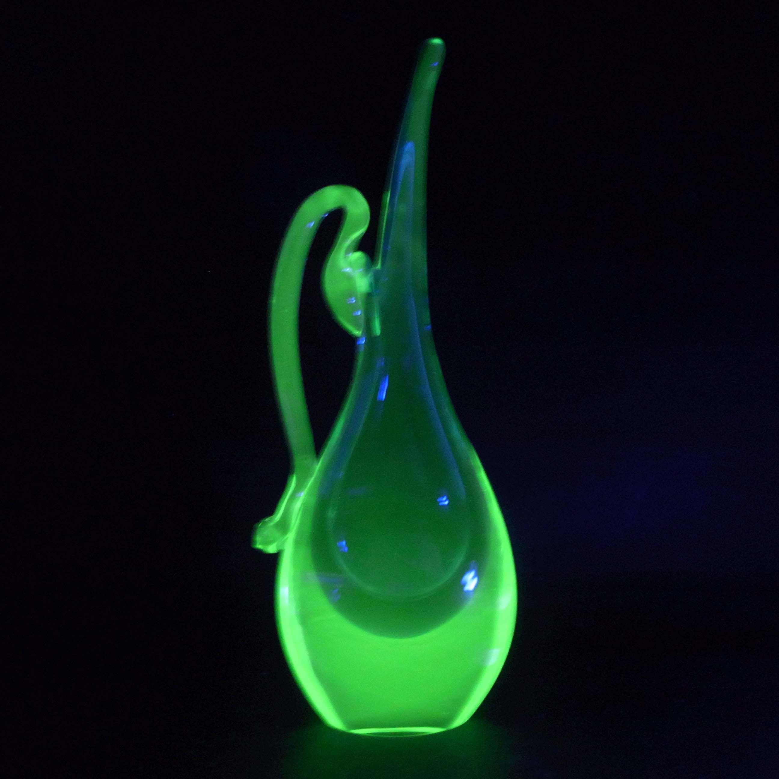 (image for) Murano Blue & Uranium Green Sommerso Glass Jug/Vase - Click Image to Close