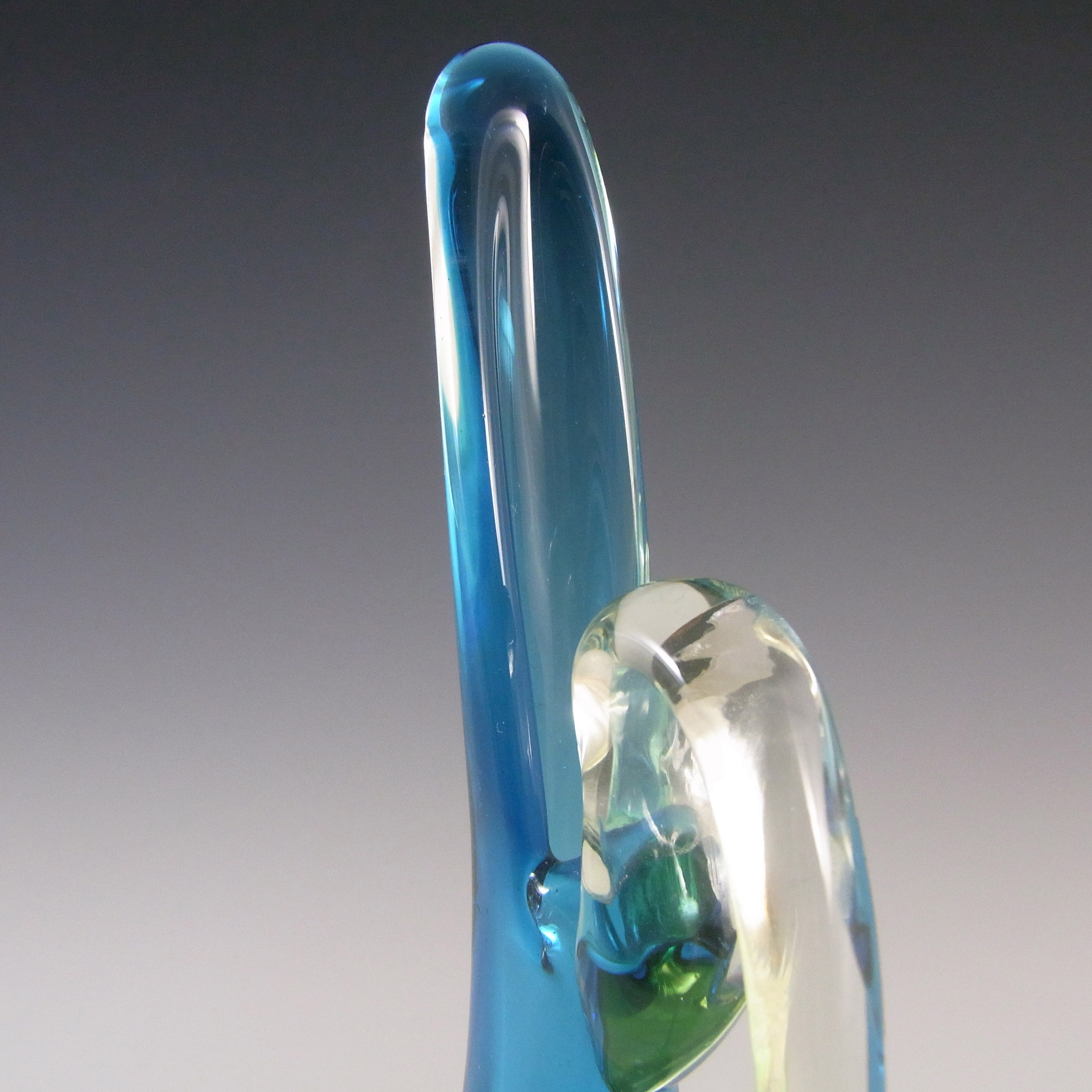 (image for) Murano Blue & Uranium Green Sommerso Glass Jug/Vase - Click Image to Close