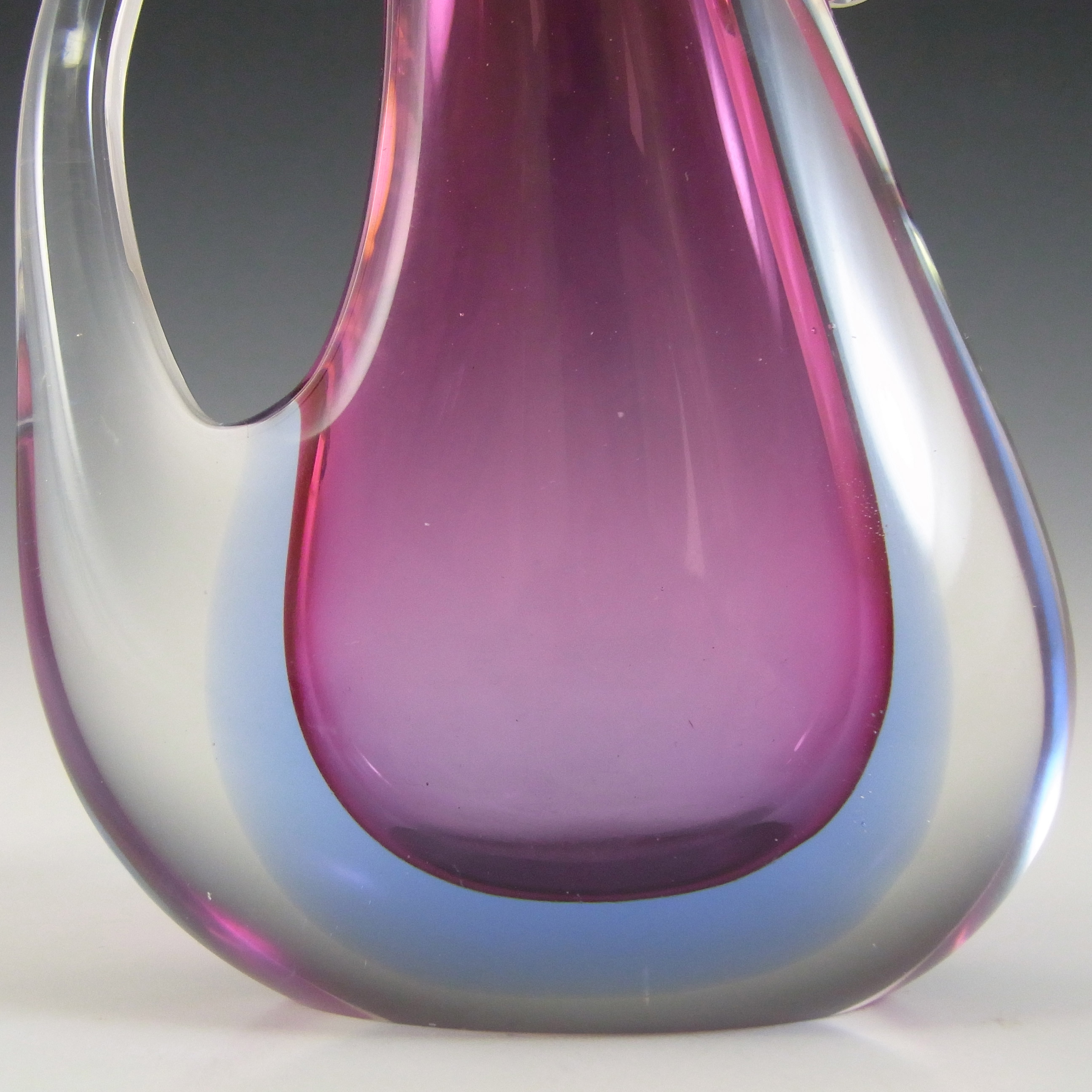 (image for) Murano / Venetian Pink & Blue Sommerso Glass Vase - Click Image to Close