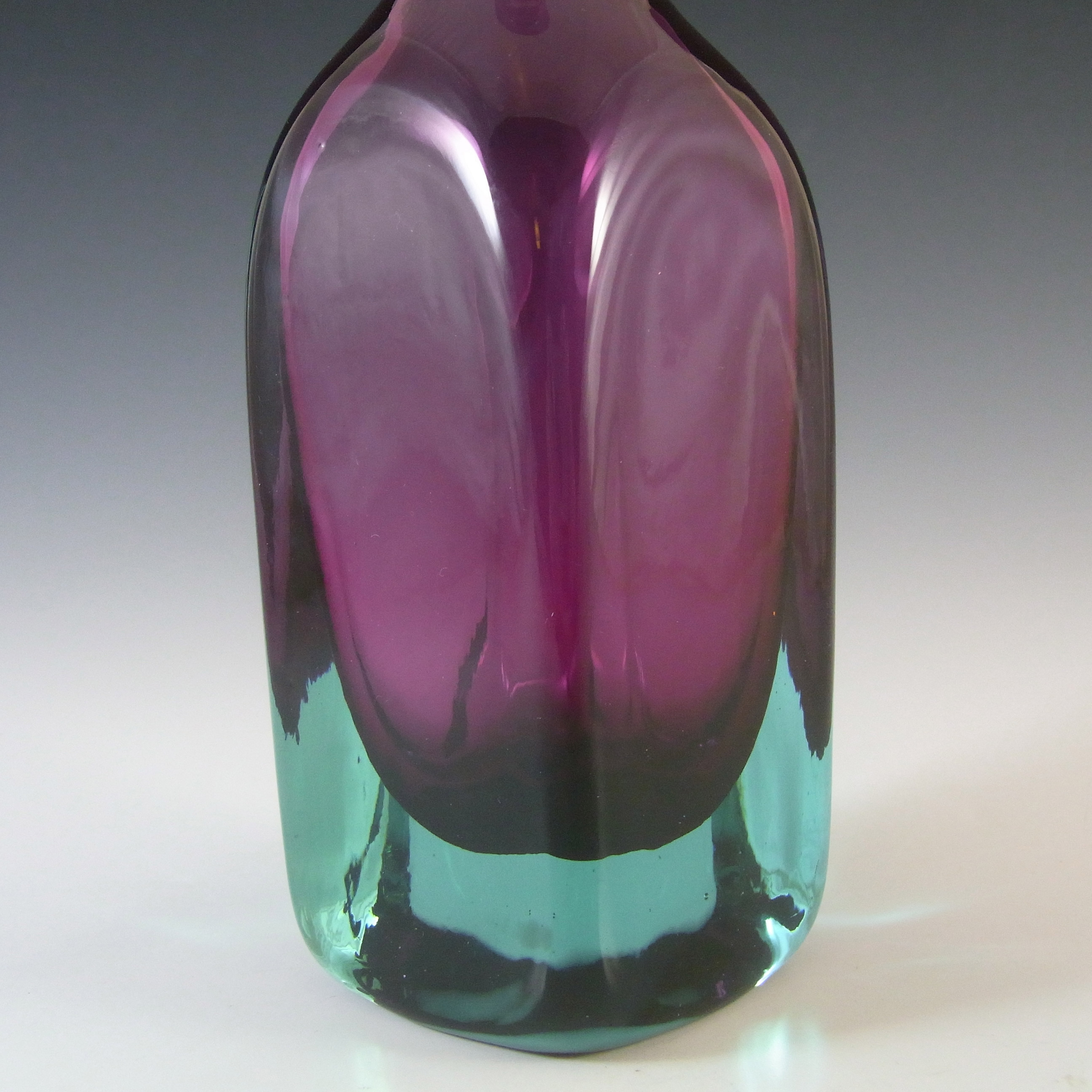 (image for) Seguso Vetri d'Arte Murano Sommerso Glass Bottle Vase by Mario Pinzoni - Click Image to Close