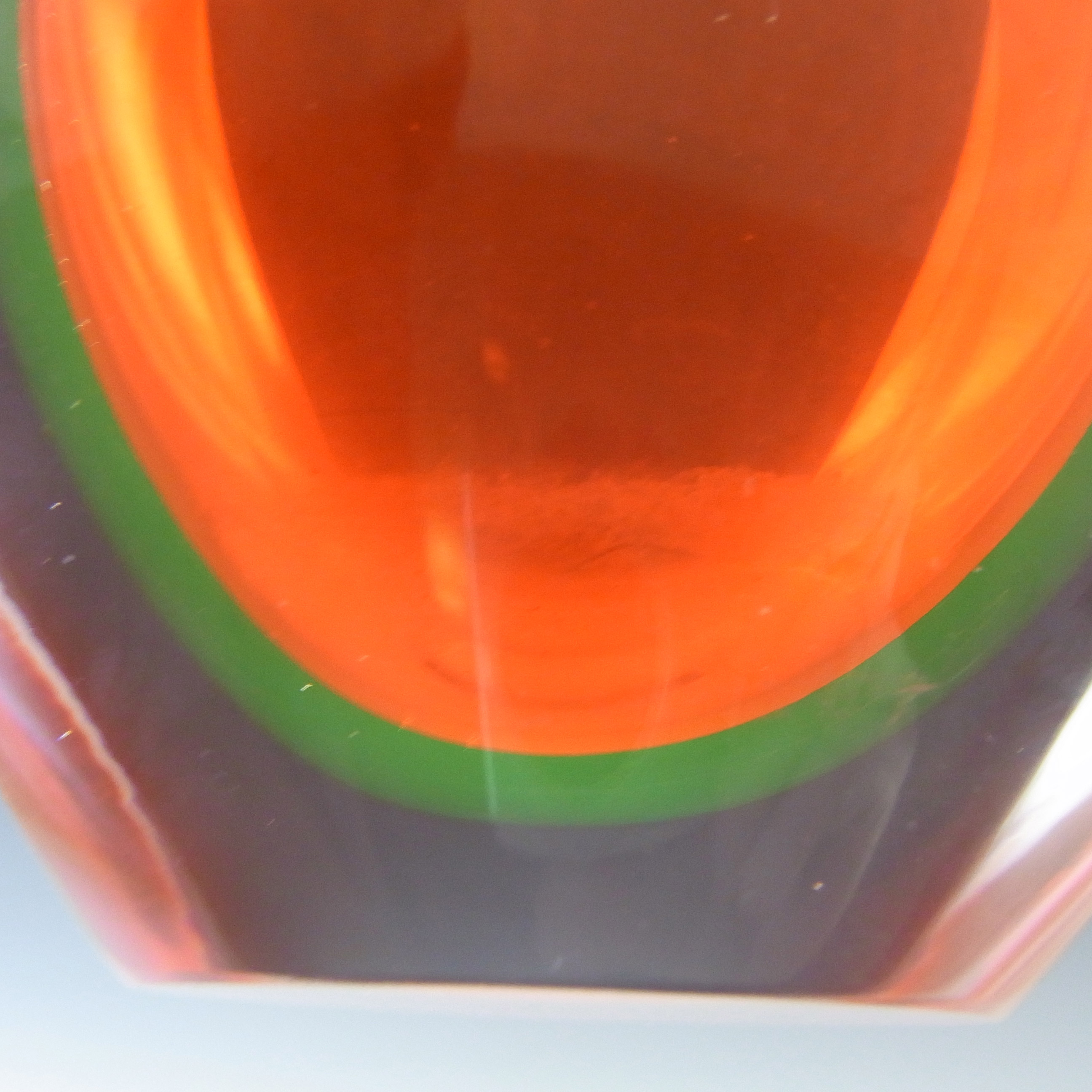 (image for) Murano/Venetian Red & Uranium Yellow Sommerso Glass Vase - Click Image to Close
