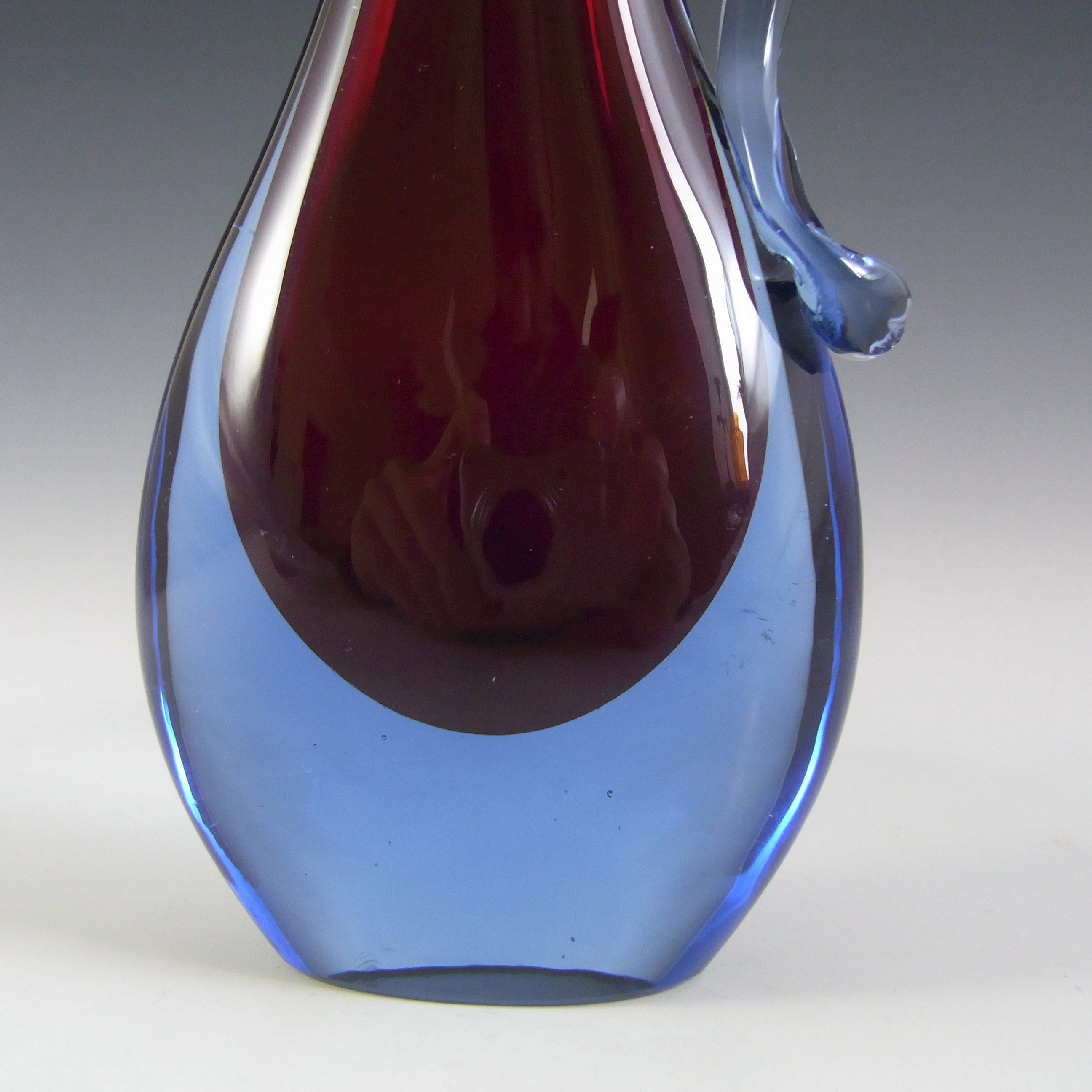 (image for) Murano/Venetian Red & Blue Sommerso Glass Jug/Vase - Click Image to Close