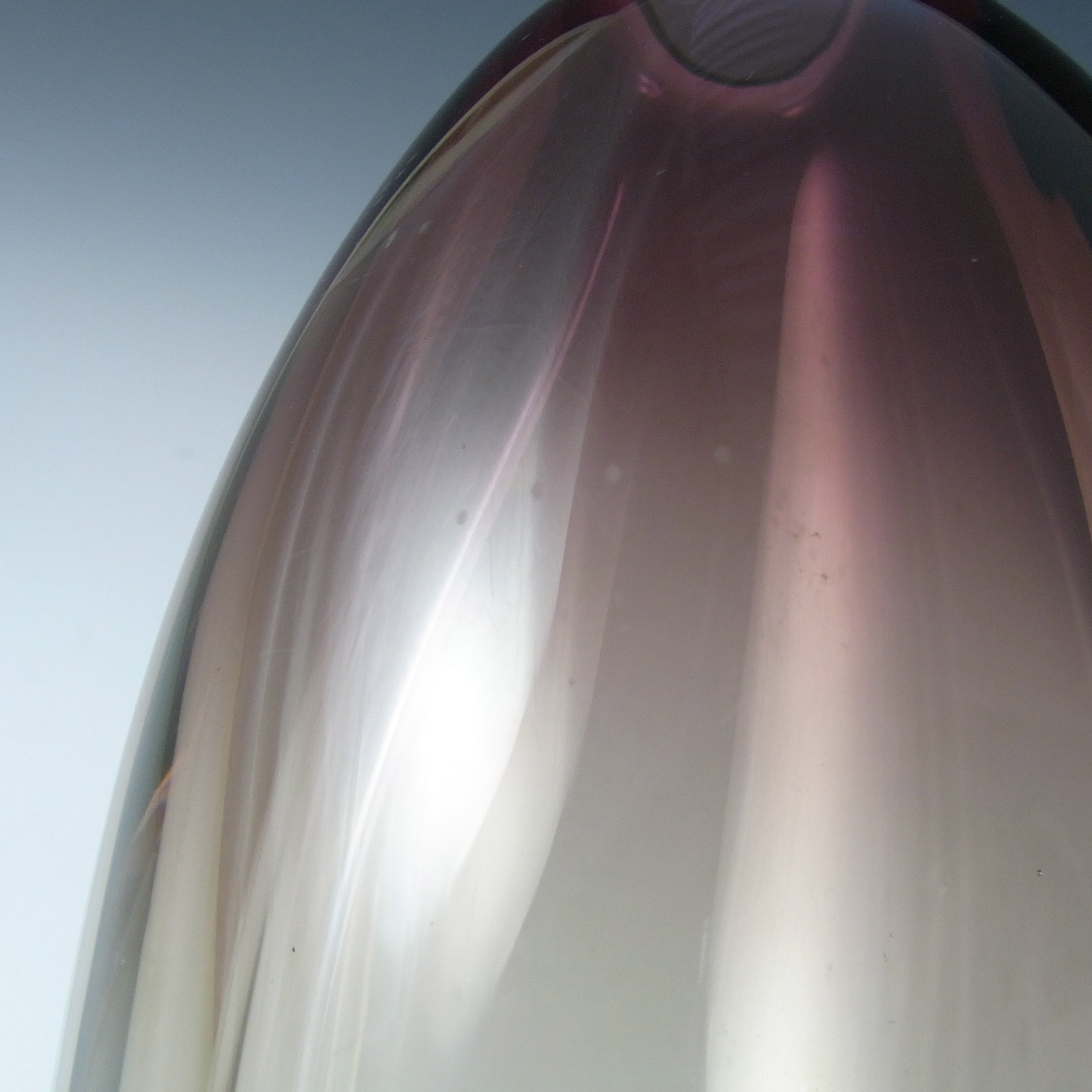 Arte Nuova Pustetto & Zanetti Murano Sommerso Uranium Glass Vase - Click Image to Close