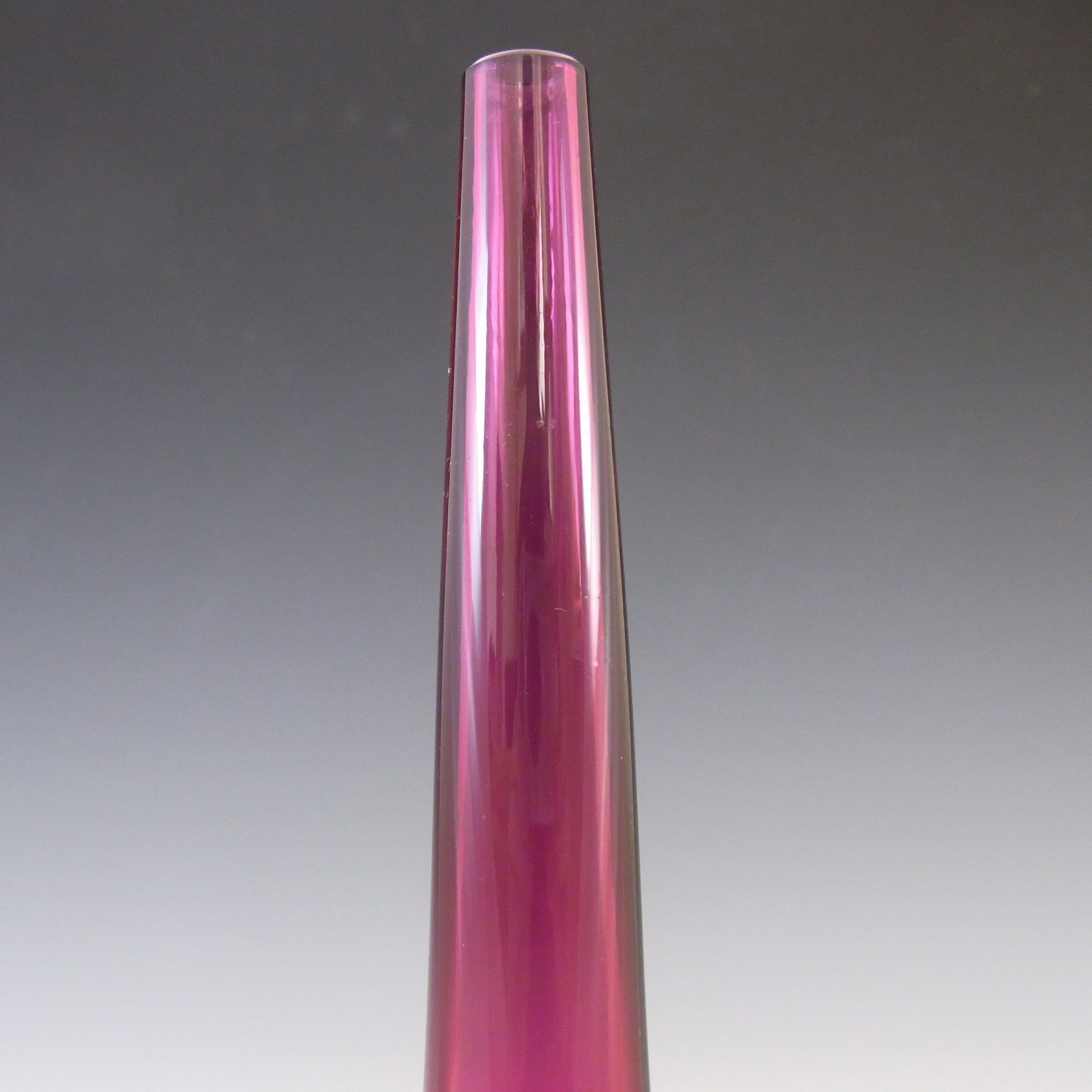 (image for) Murano Purple & Blue Sommerso Glass Stem Vase - Click Image to Close
