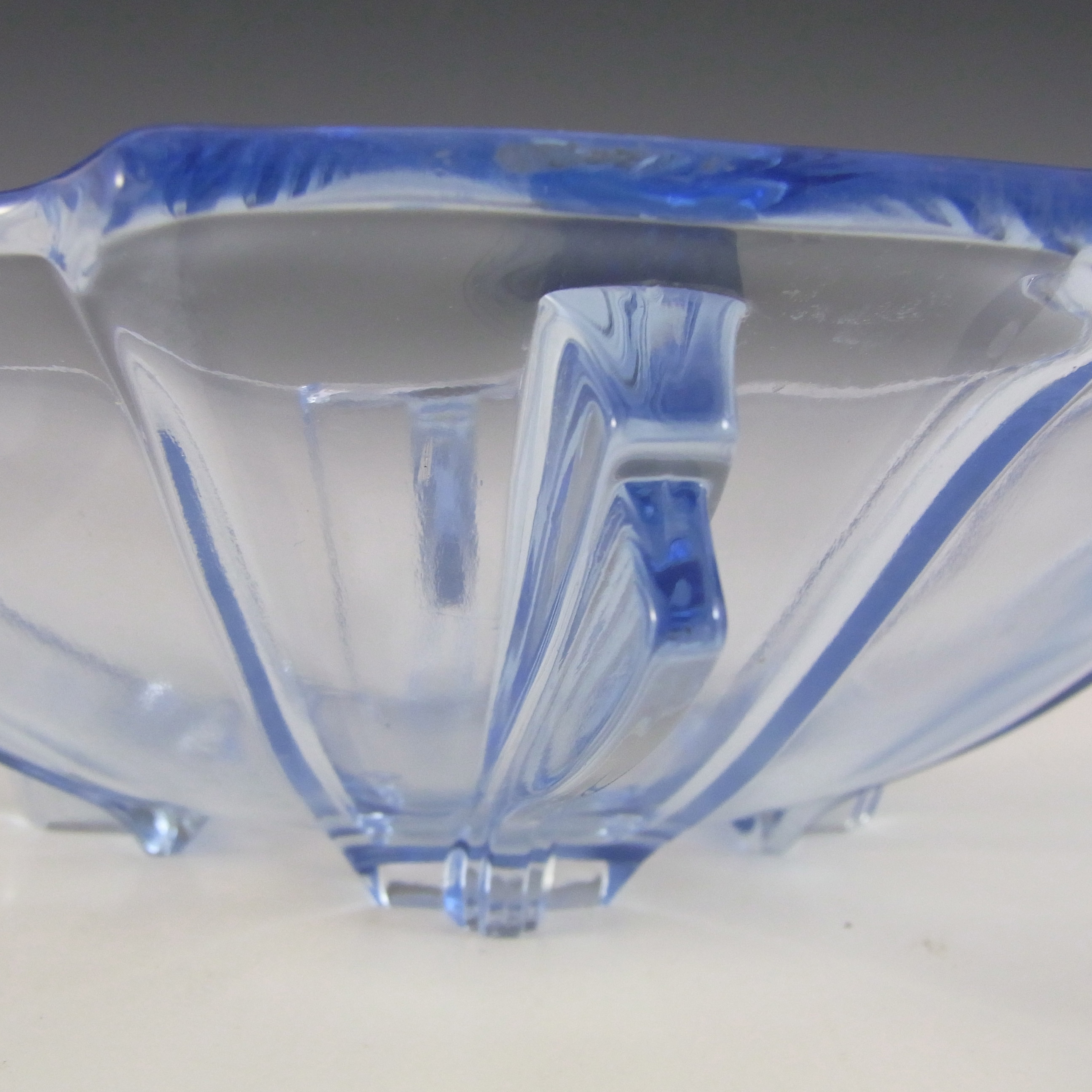 (image for) Stölzle Czech Art Deco 1930's Blue Glass Bowl #19280 - Click Image to Close