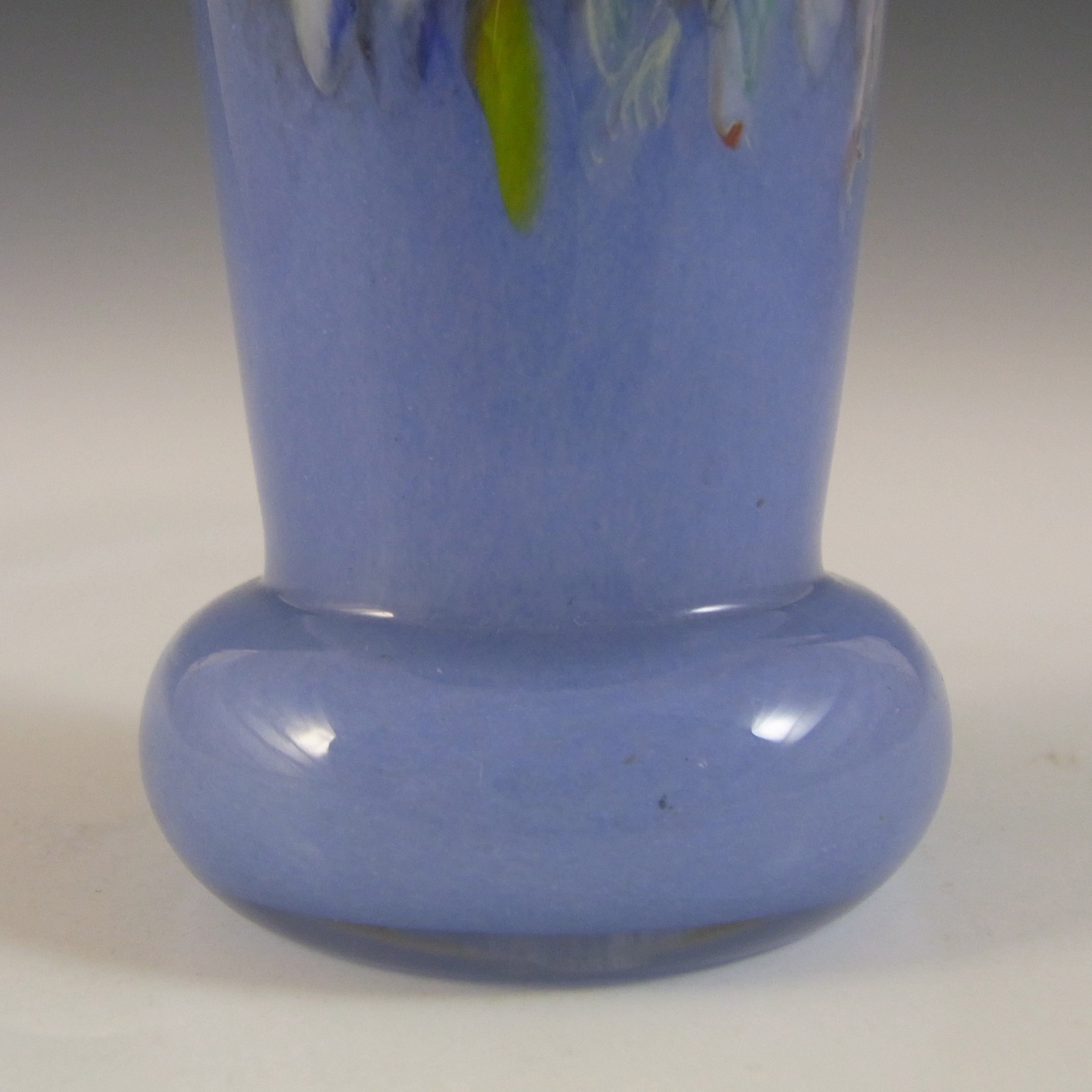 (image for) Vasart or Strathearn Blue & Grey Mottled Glass Vase V022 - Click Image to Close