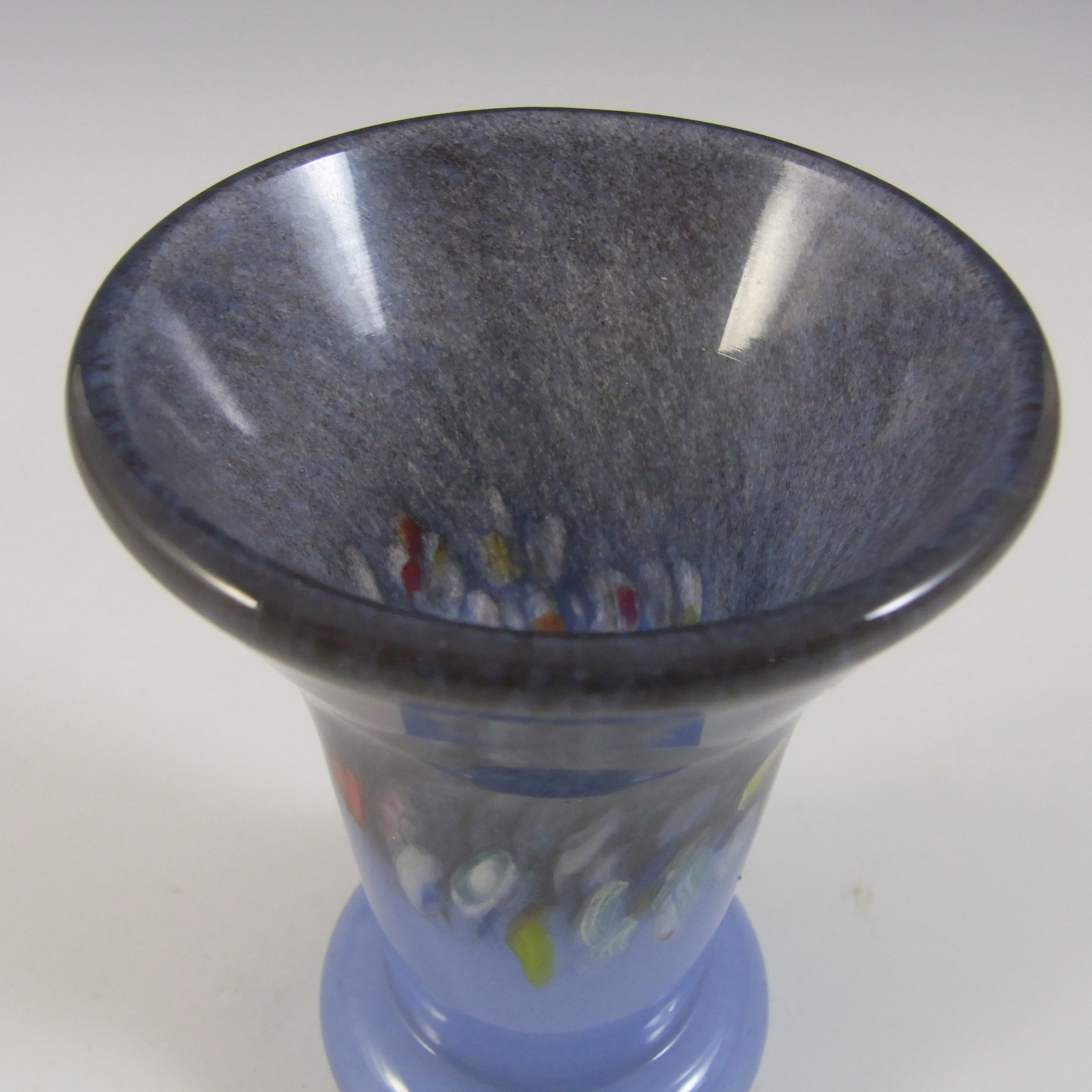 (image for) Vasart or Strathearn Blue & Grey Mottled Glass Vase V022 - Click Image to Close