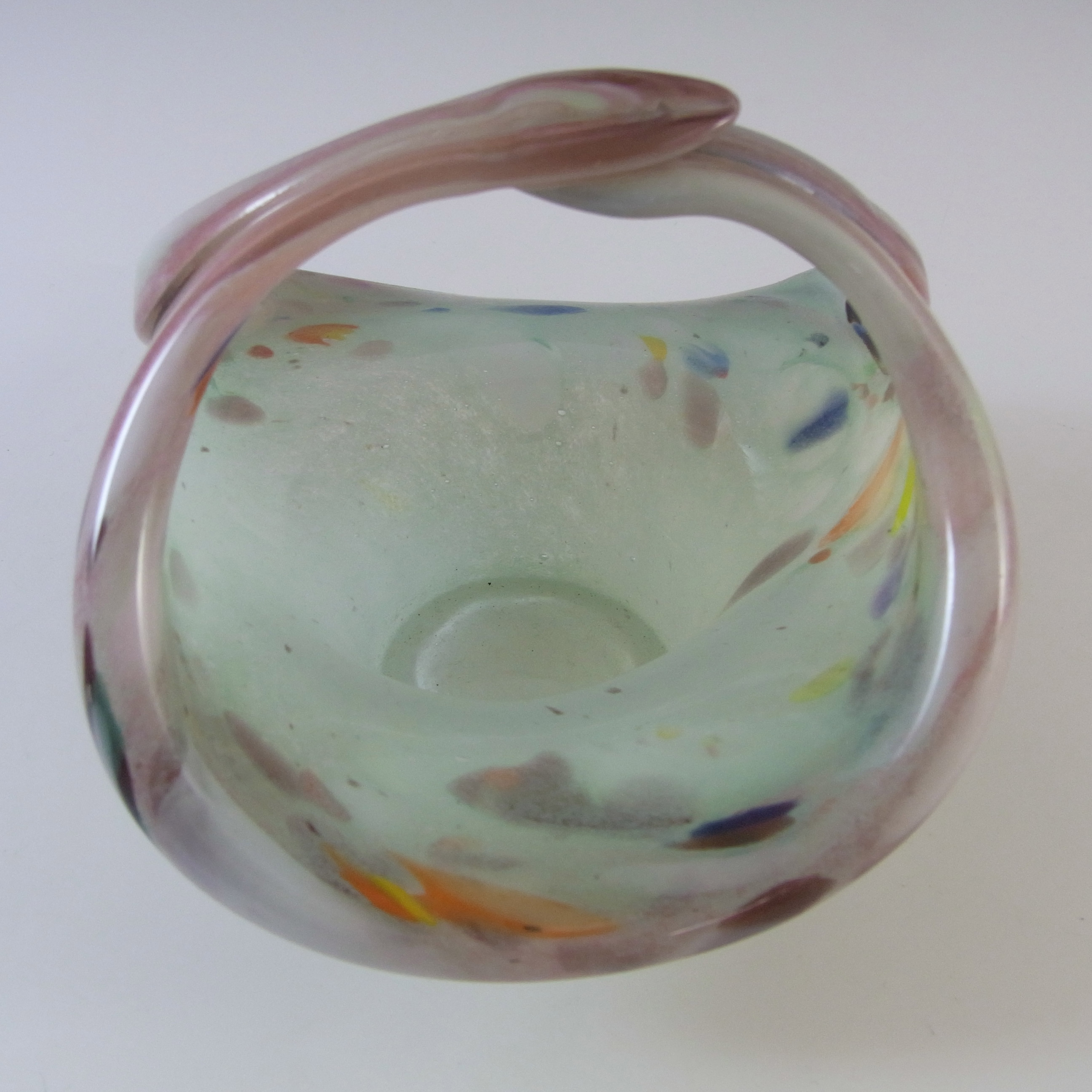 Vasart or Strathearn Pink & Green Mottled Glass Bowl B003 - Click Image to Close
