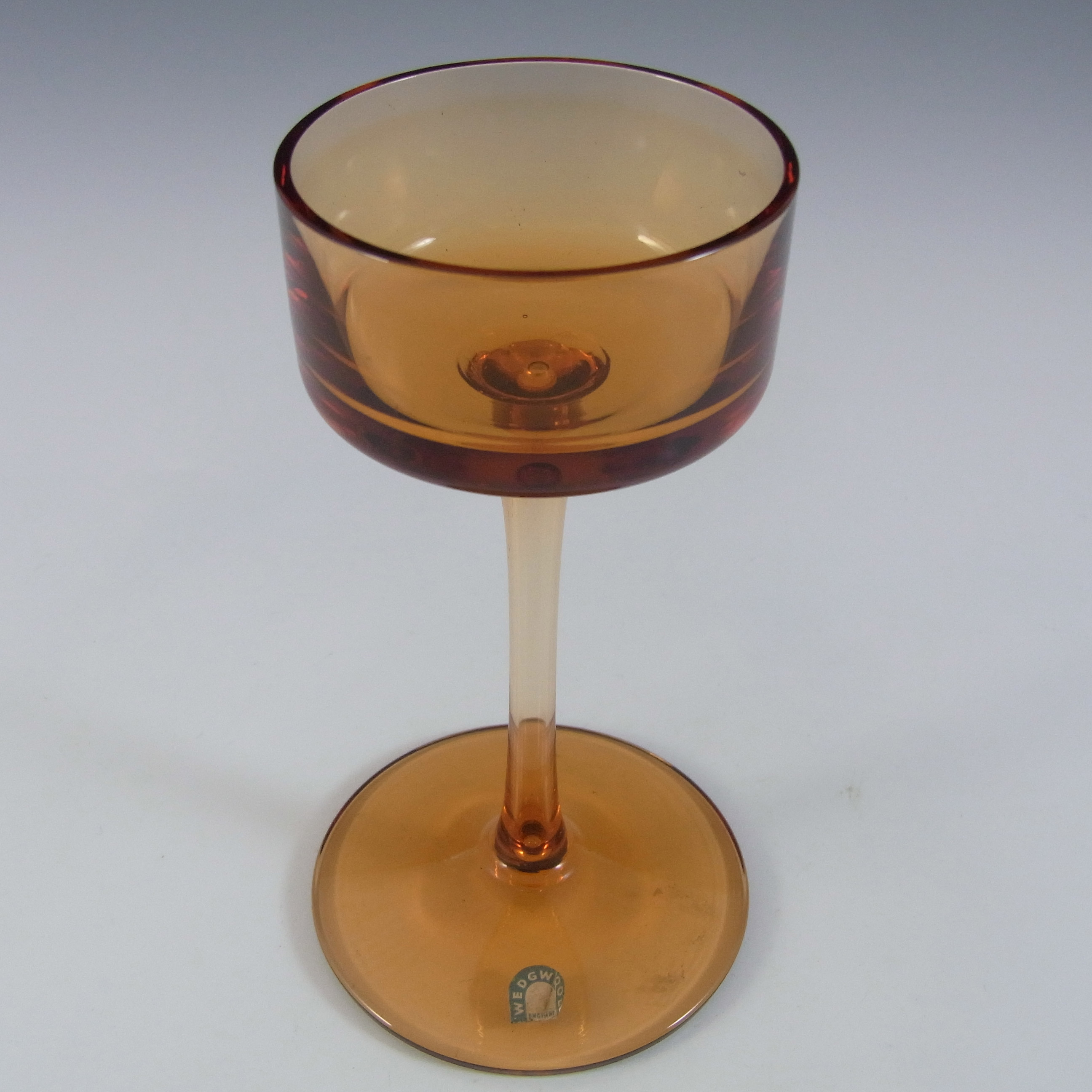 (image for) LABELLED Wedgwood Topaz Glass Brancaster Candlestick RSW15 - Click Image to Close