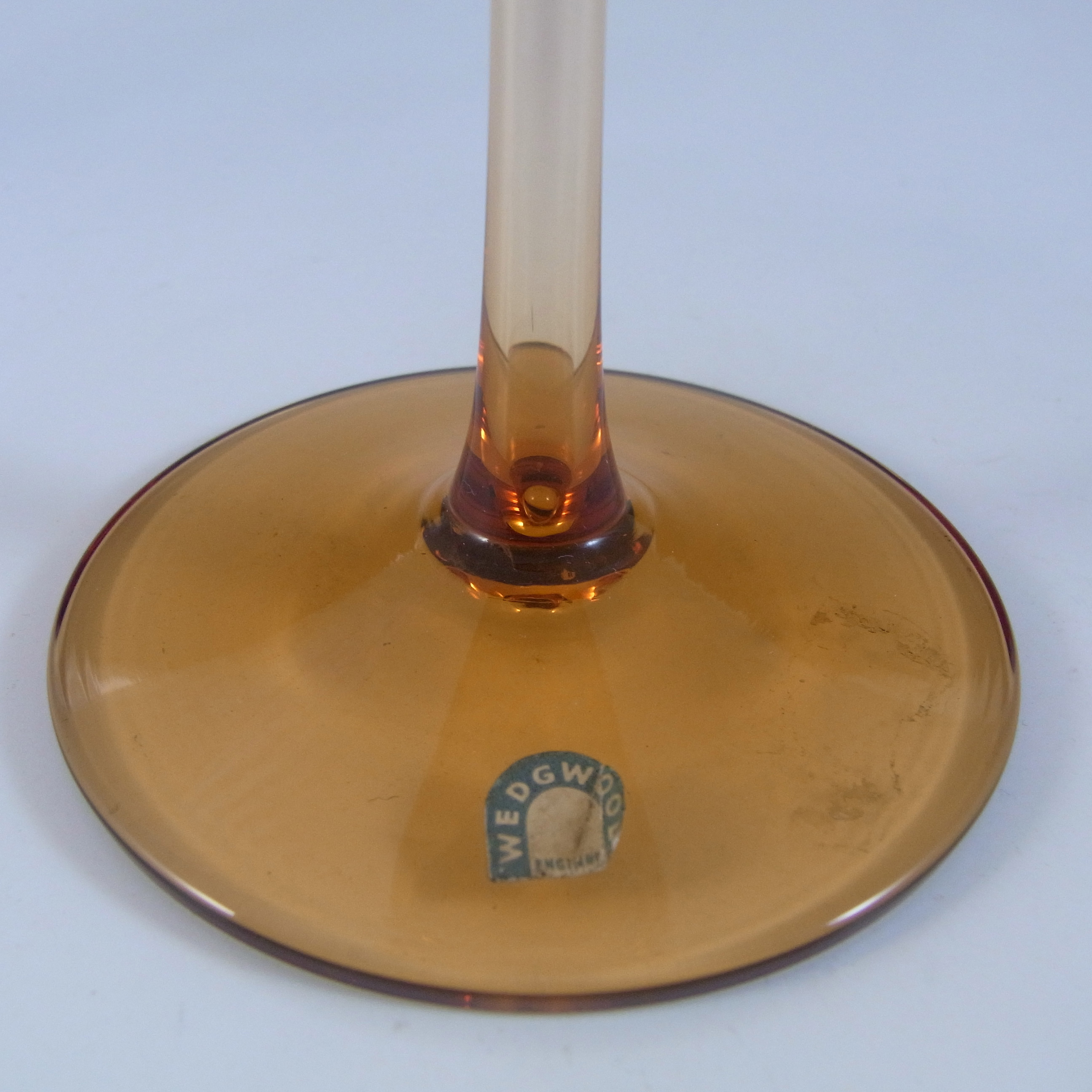 (image for) LABELLED Wedgwood Topaz Glass Brancaster Candlestick RSW15 - Click Image to Close