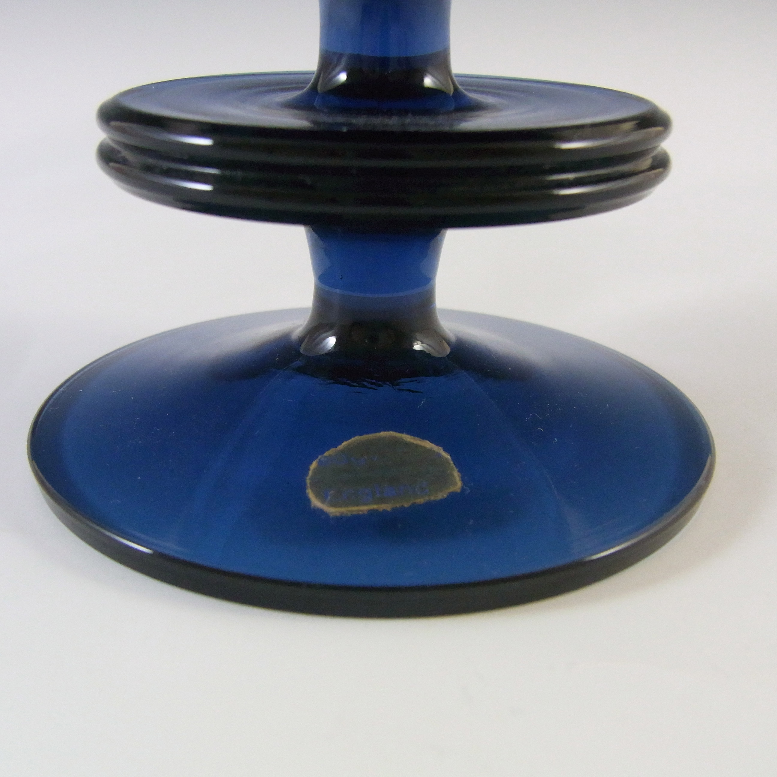 (image for) MARKED Wedgwood Sapphire Glass Sheringham Candlestick RSW13/2 - Click Image to Close