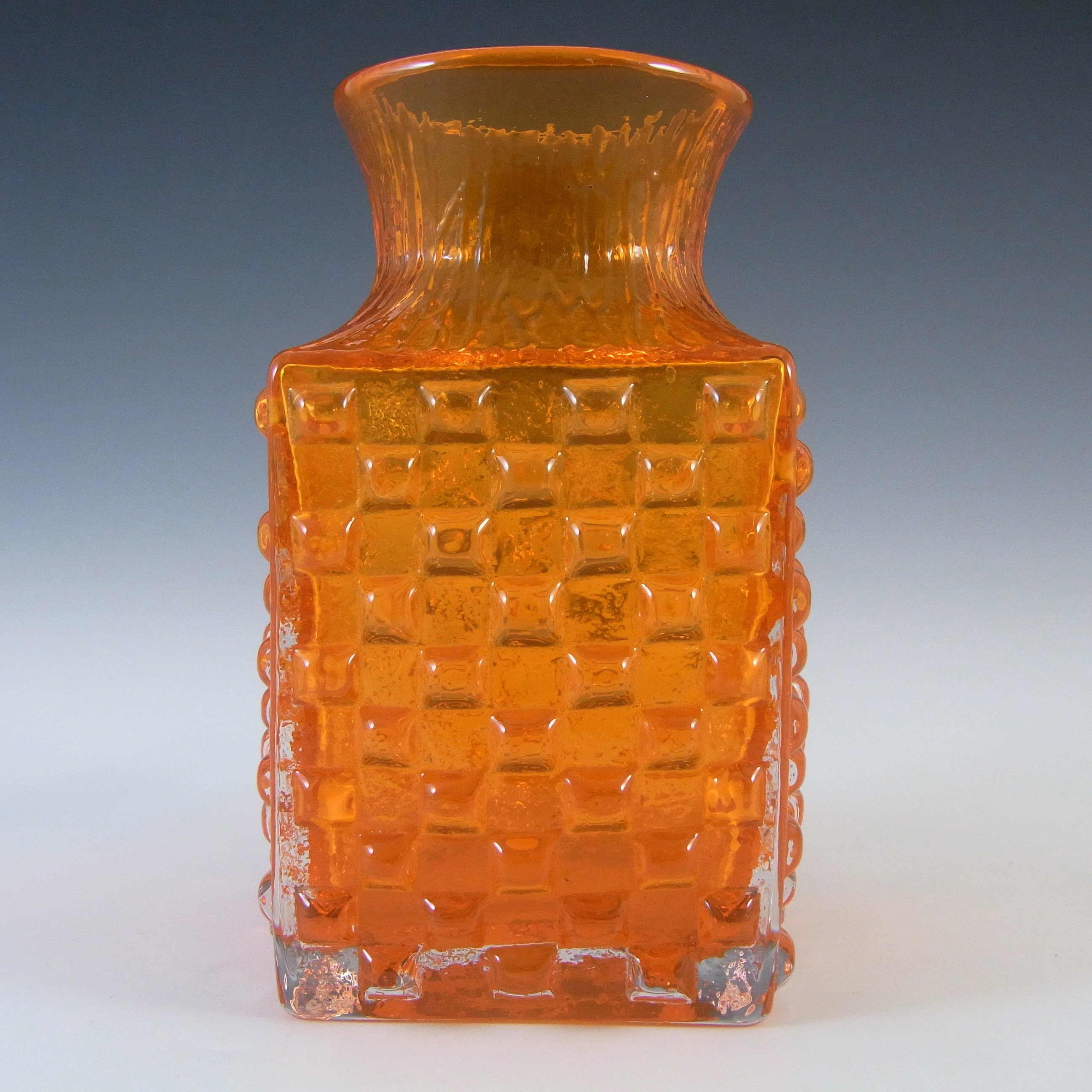 (image for) Whitefriars #9817 Baxter Tangerine Textured Glass Chess Vase - Click Image to Close