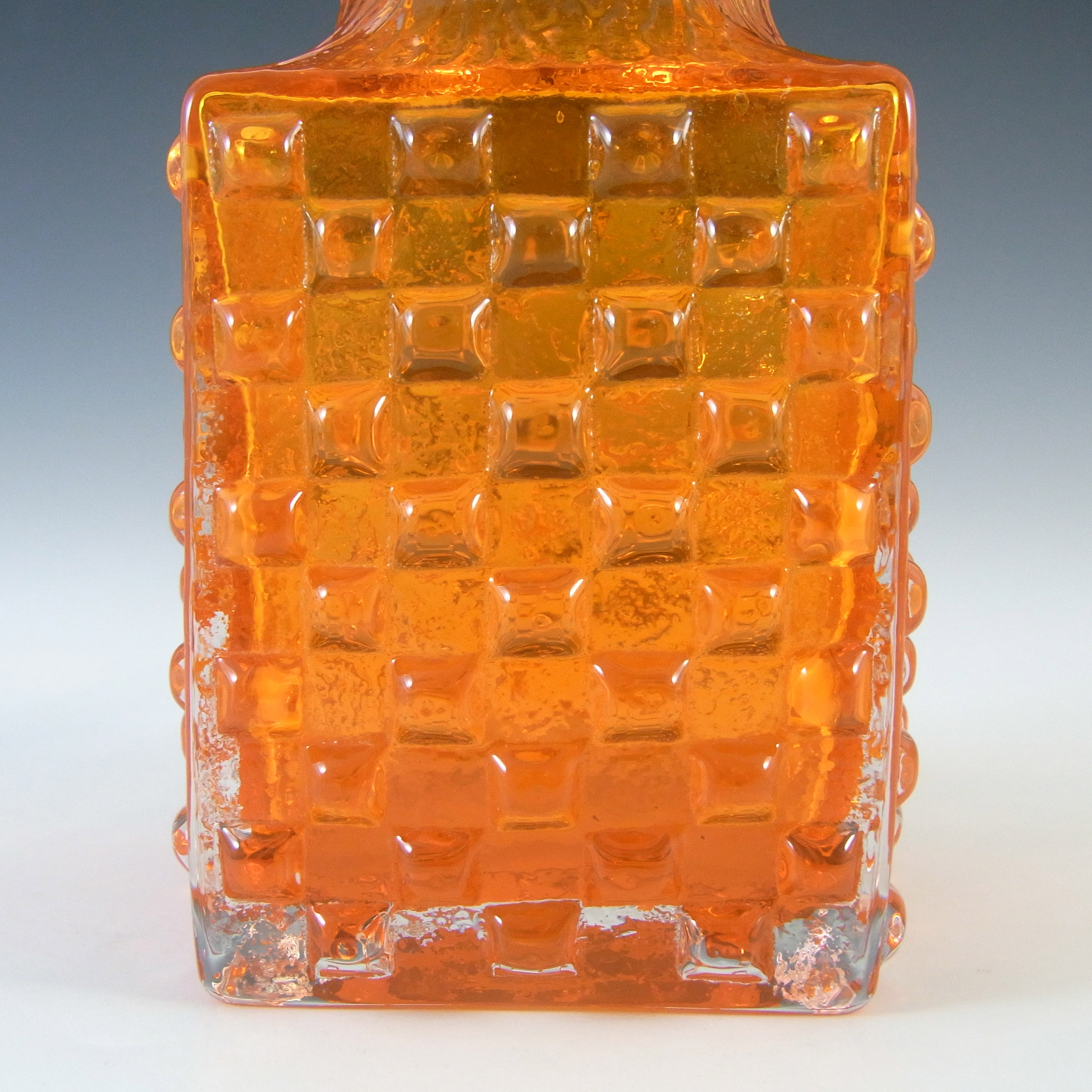 (image for) Whitefriars #9817 Baxter Tangerine Textured Glass Chess Vase - Click Image to Close