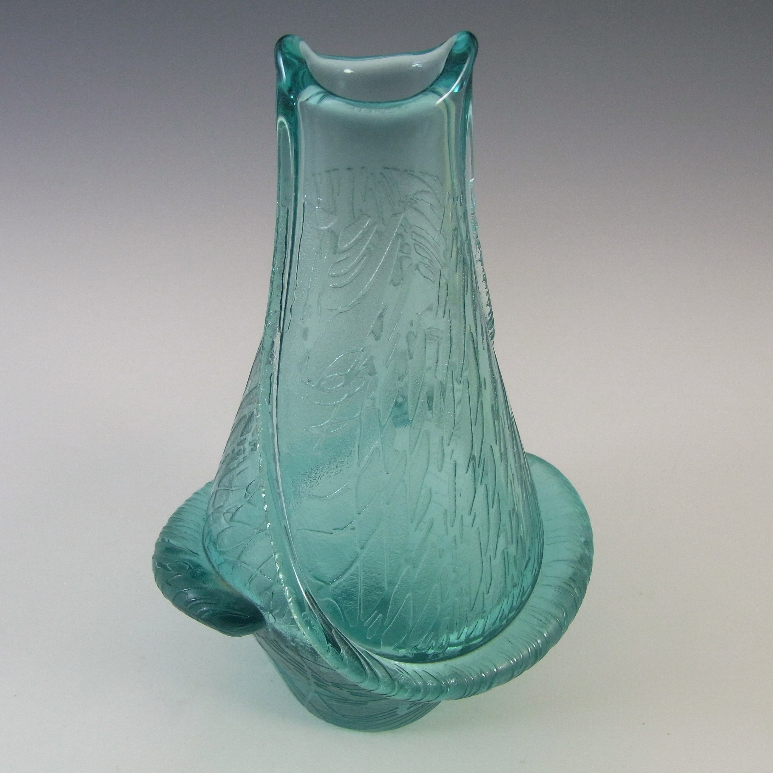 (image for) Zelezny Brod Sklo (ZBS) Turquoise Glass Vase by Frantisek Zemek - Click Image to Close