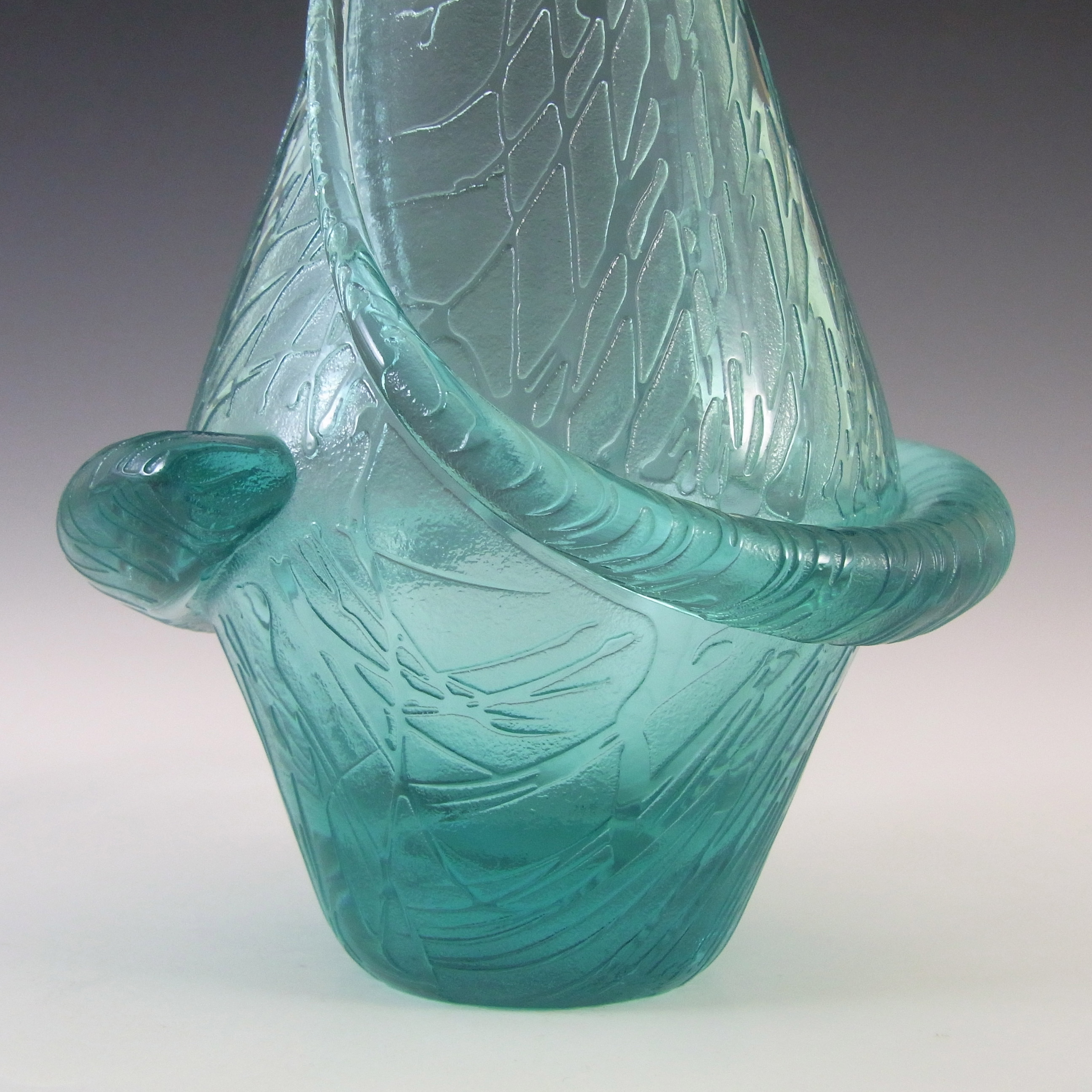 (image for) Zelezny Brod Sklo (ZBS) Turquoise Glass Vase by Frantisek Zemek - Click Image to Close
