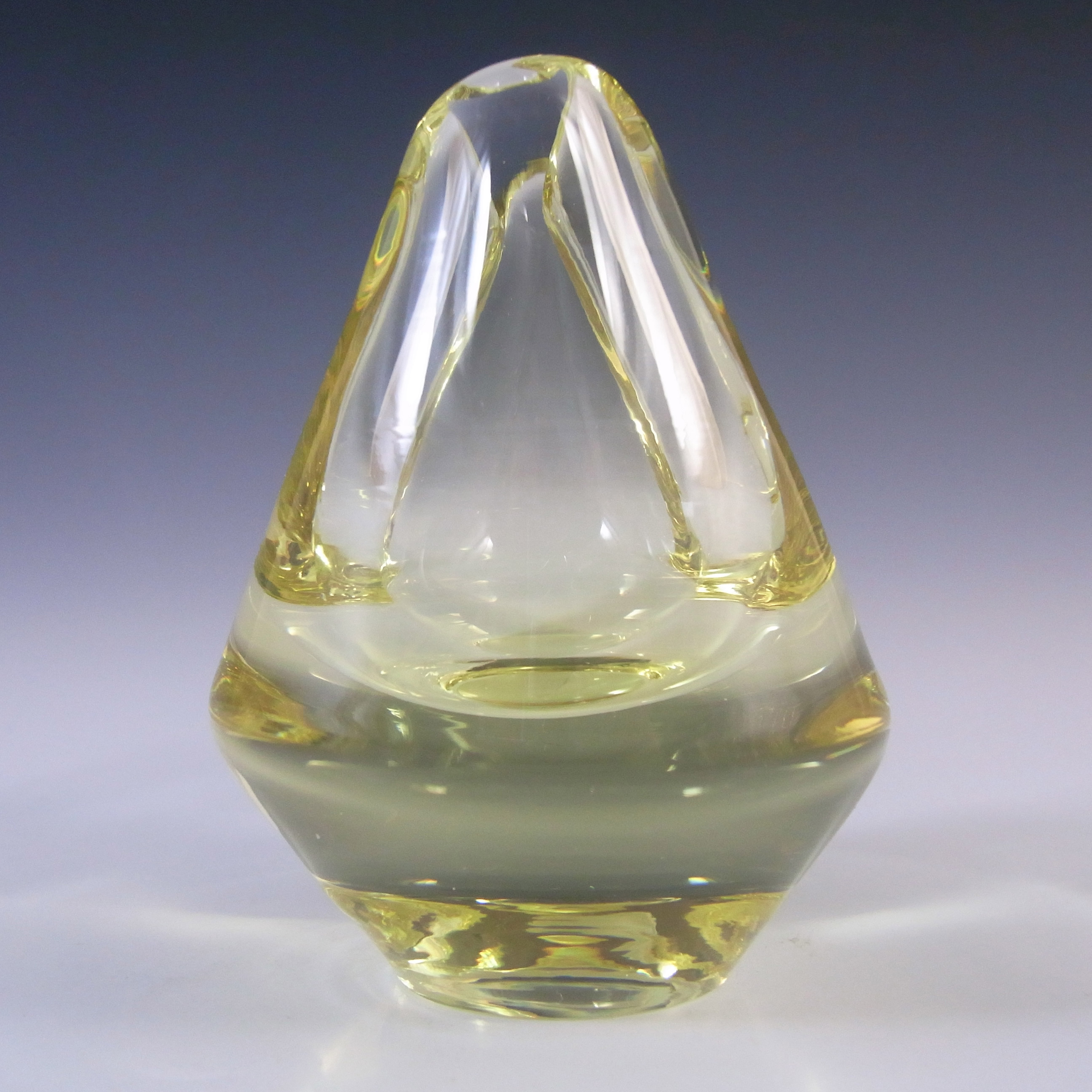 Zelezny Brod Czech Yellow Glass Vase - Miloslav Klinger - Click Image to Close