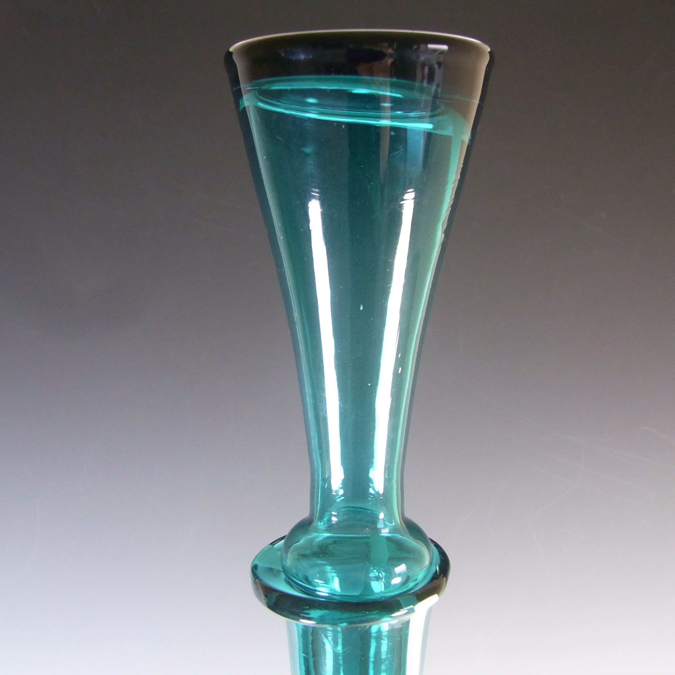 (image for) Cristalleria Artistica Toscana / Alrose Empoli Blue & White Glass Bottle - Click Image to Close