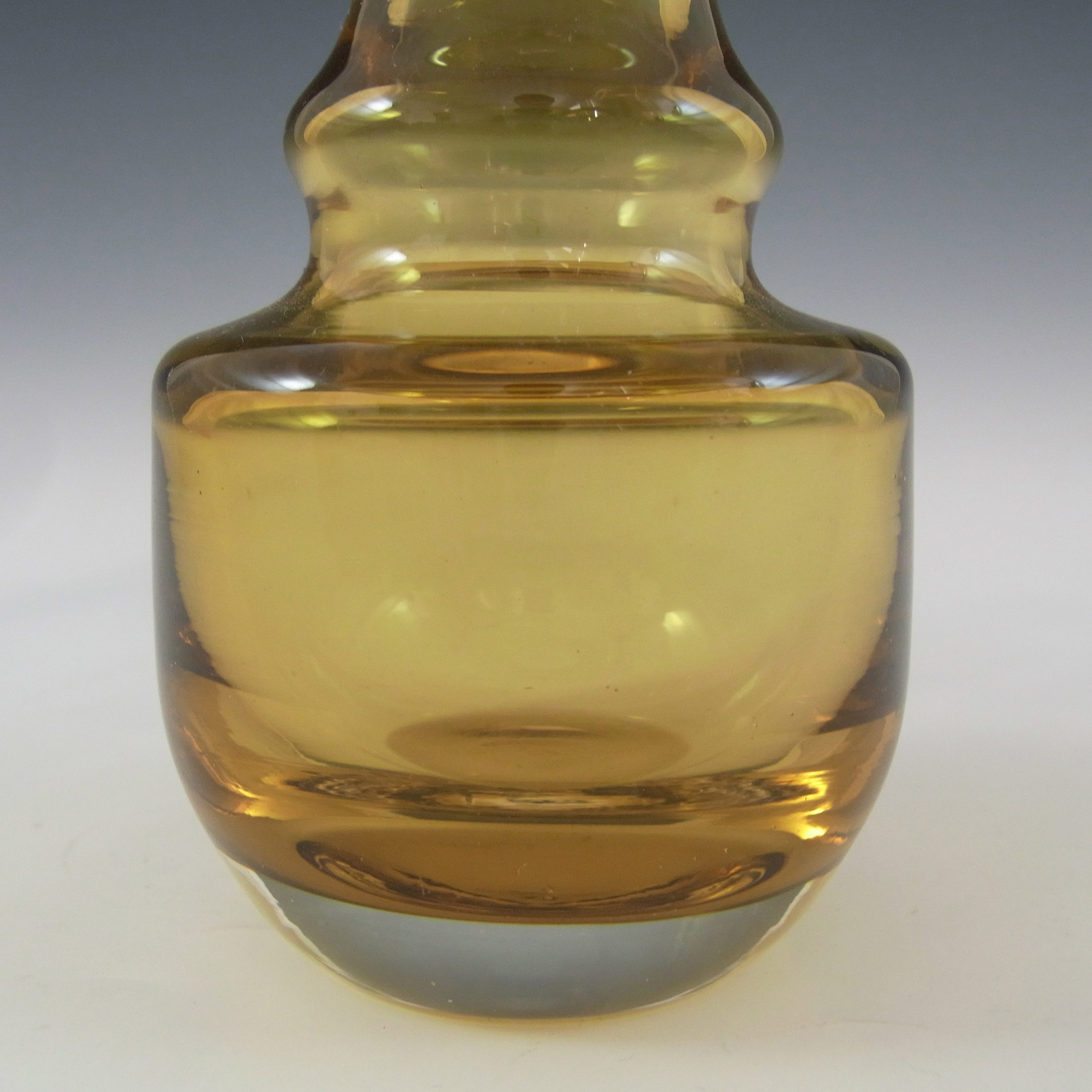 (image for) Aseda Swedish Amber Glass Hooped Vase by Bo Borgstrom #B15/58 - Click Image to Close