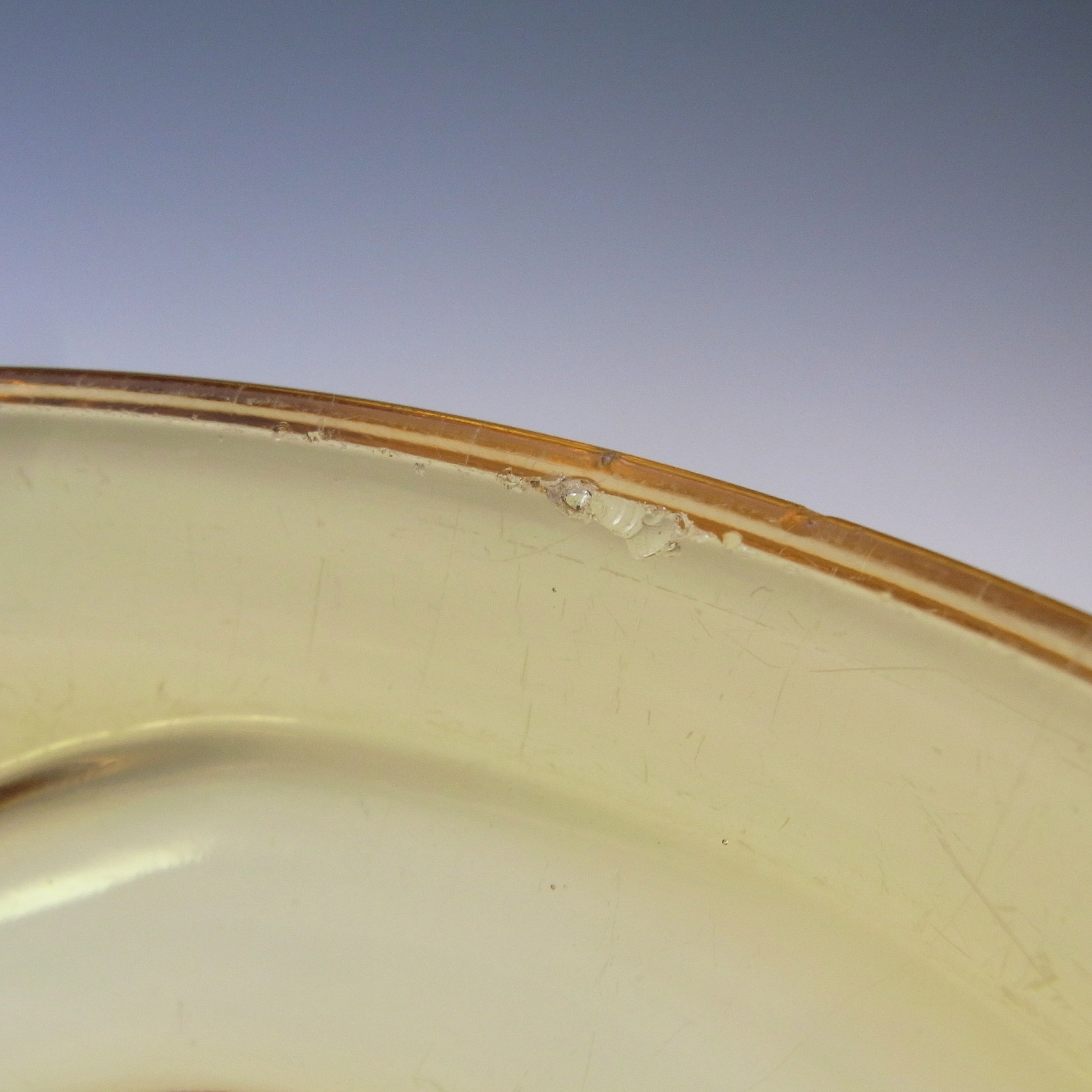 (image for) RARE Bagley Art Deco Amber Glass 'Osprey' Fruit Bowl Set #3153 - Click Image to Close