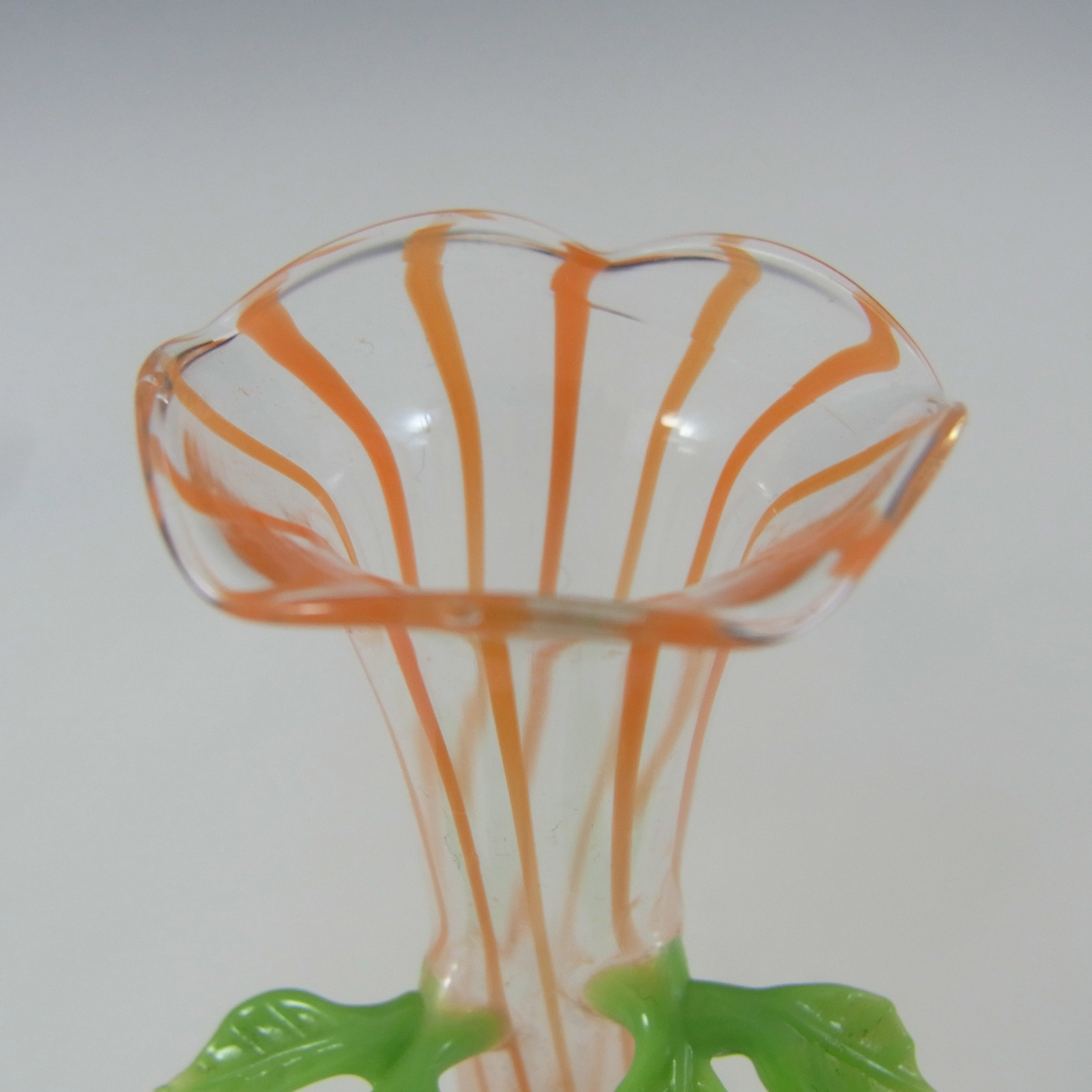 (image for) Vintage Orange & Brown Lampworked Glass Deer Vase - Click Image to Close