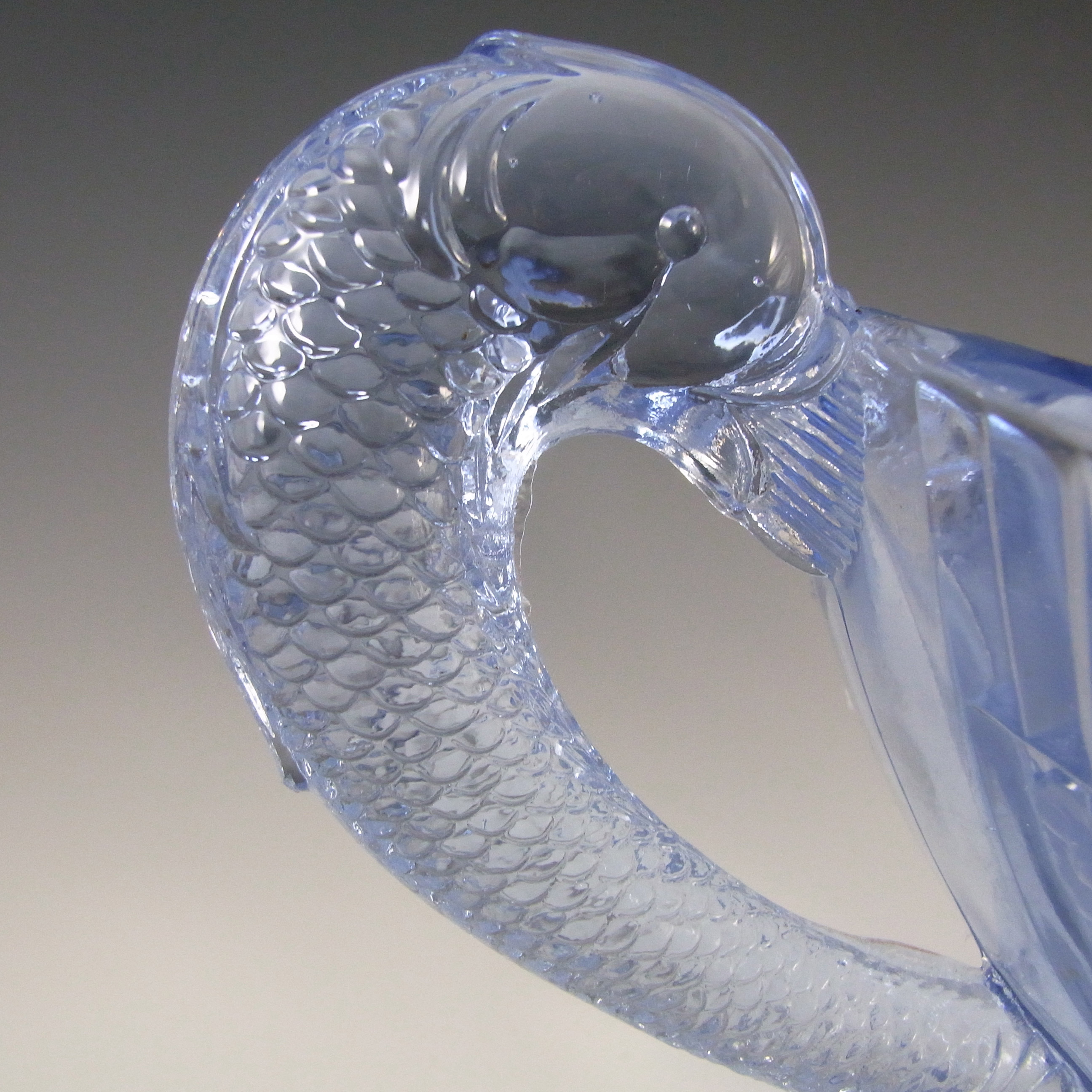 (image for) Brockwitz Art Deco Blue Glass Serpent Centerpiece Bowl - Click Image to Close