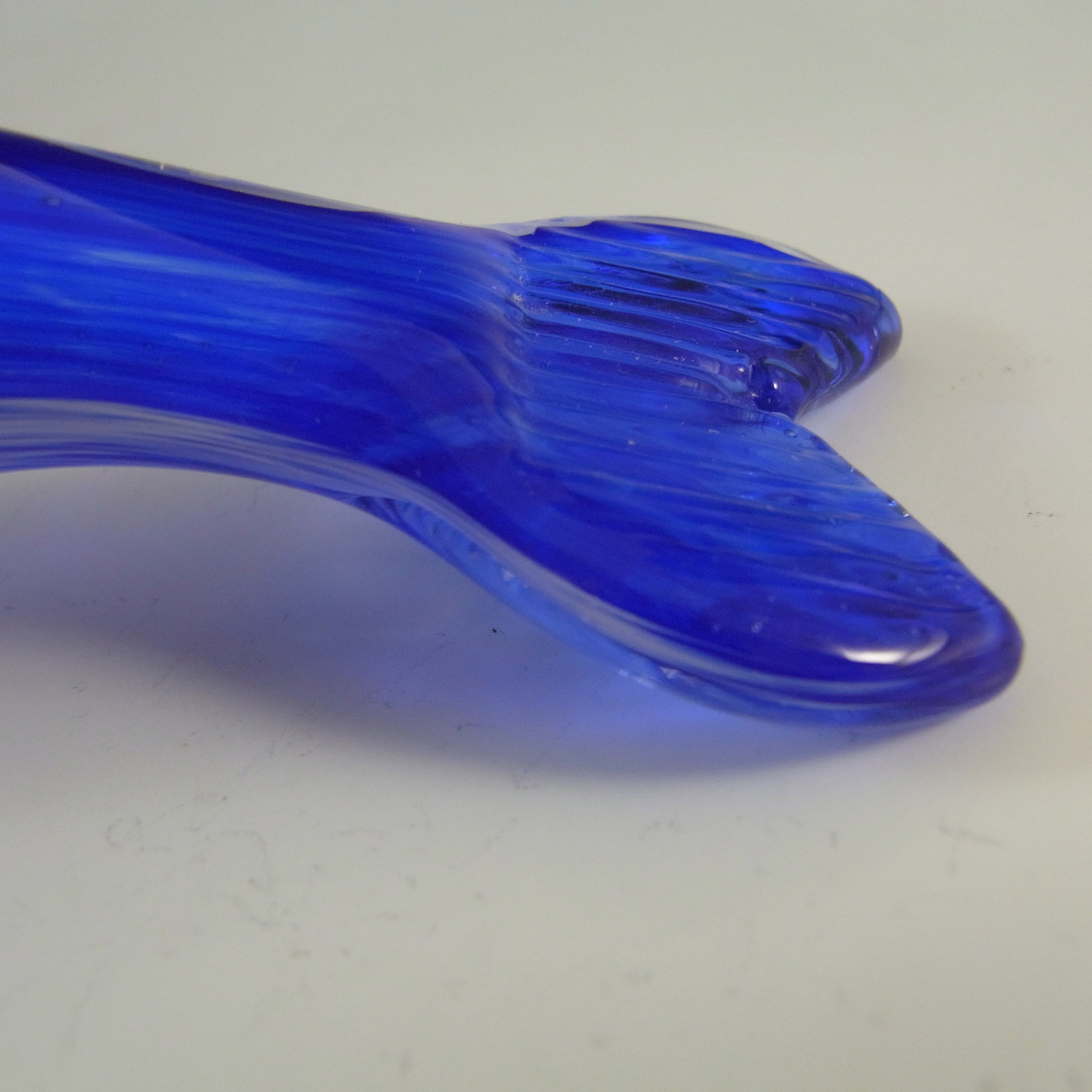 (image for) BOXED Caithness Crystal Blue Glass Dolphin Paperweight - Click Image to Close
