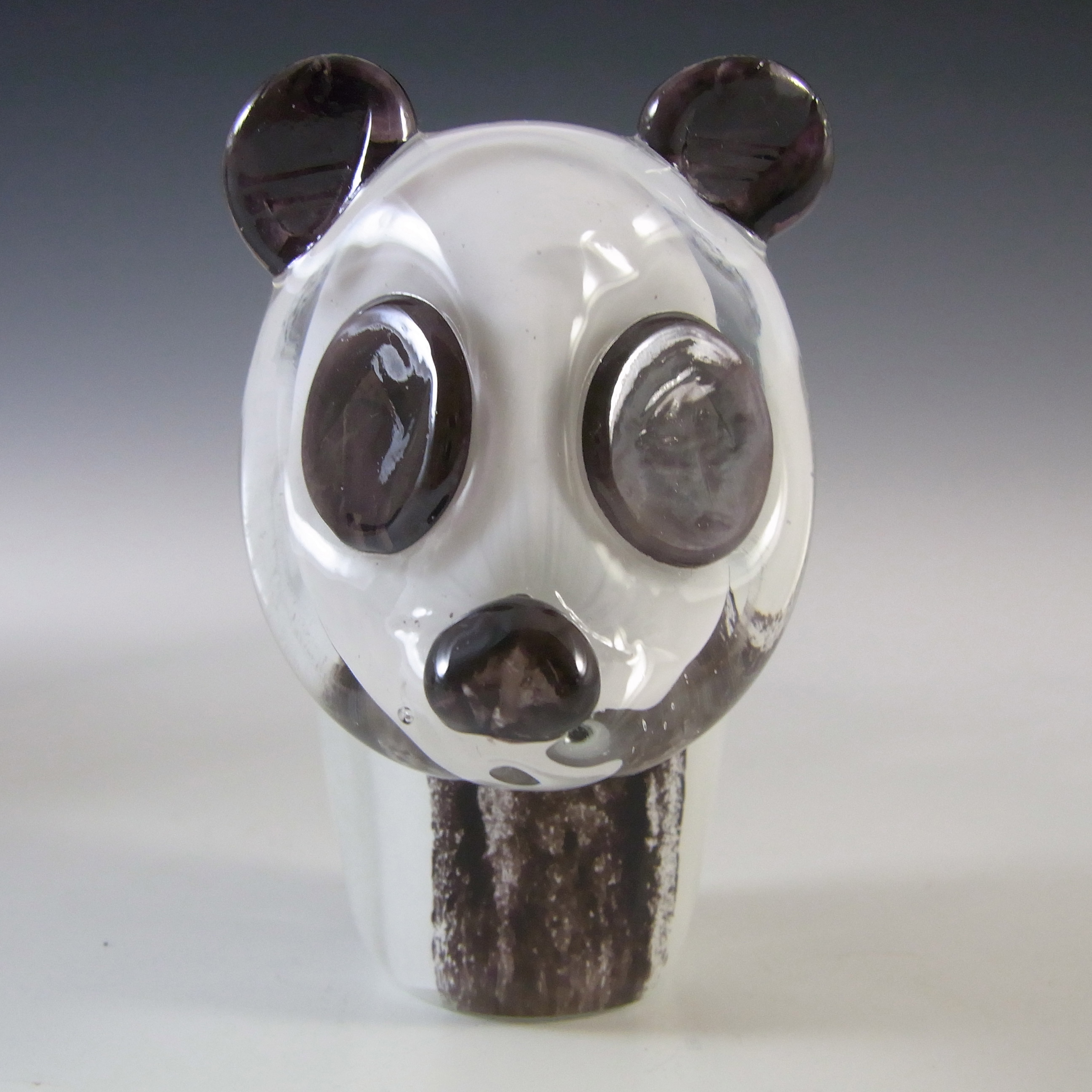 (image for) BOXED Caithness Crystal Black & White Glass Panda Paperweight - Click Image to Close
