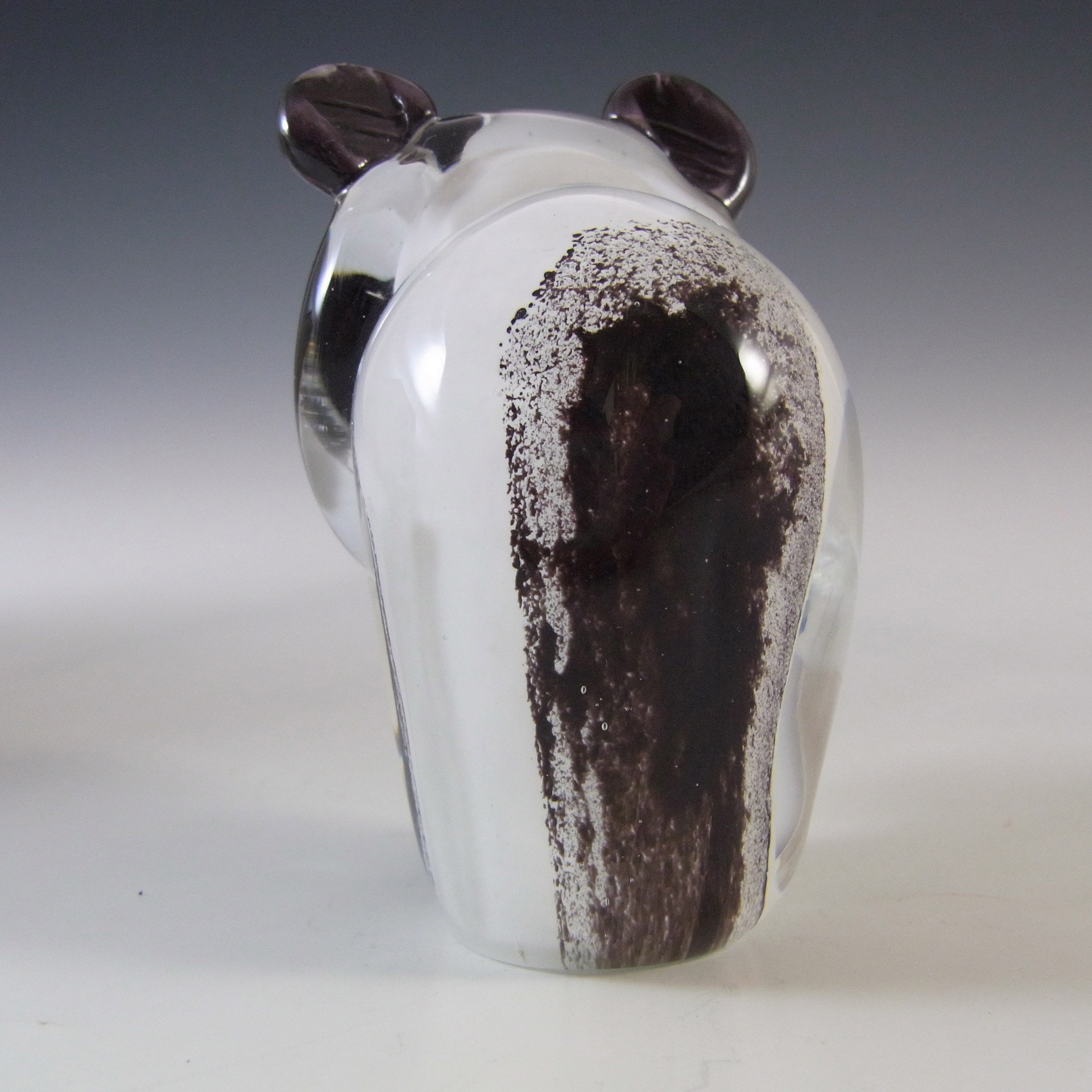 (image for) BOXED Caithness Crystal Black & White Glass Panda Paperweight - Click Image to Close