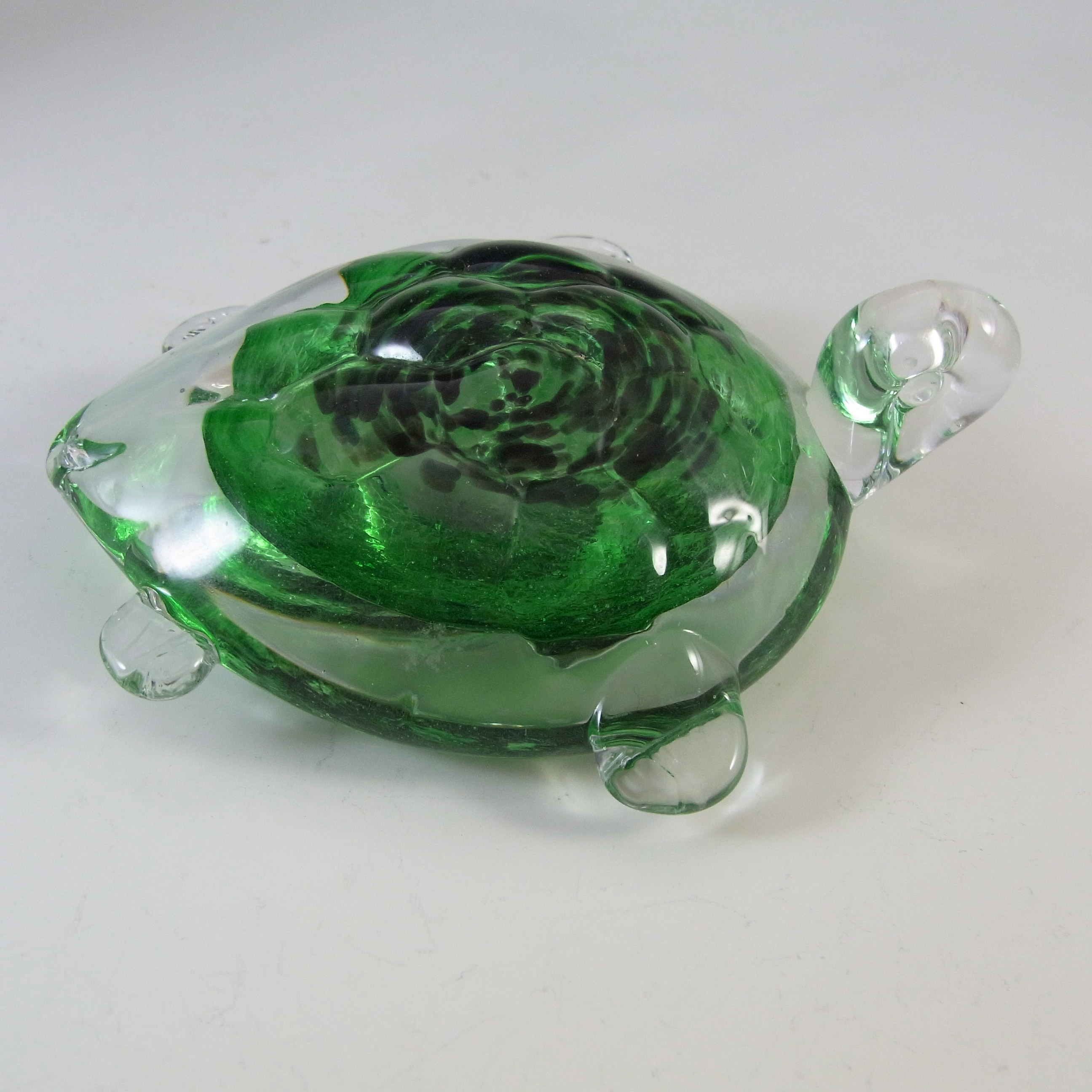 BOXED Caithness Crystal Green Glass Tortoise Paperweight - Click Image to Close