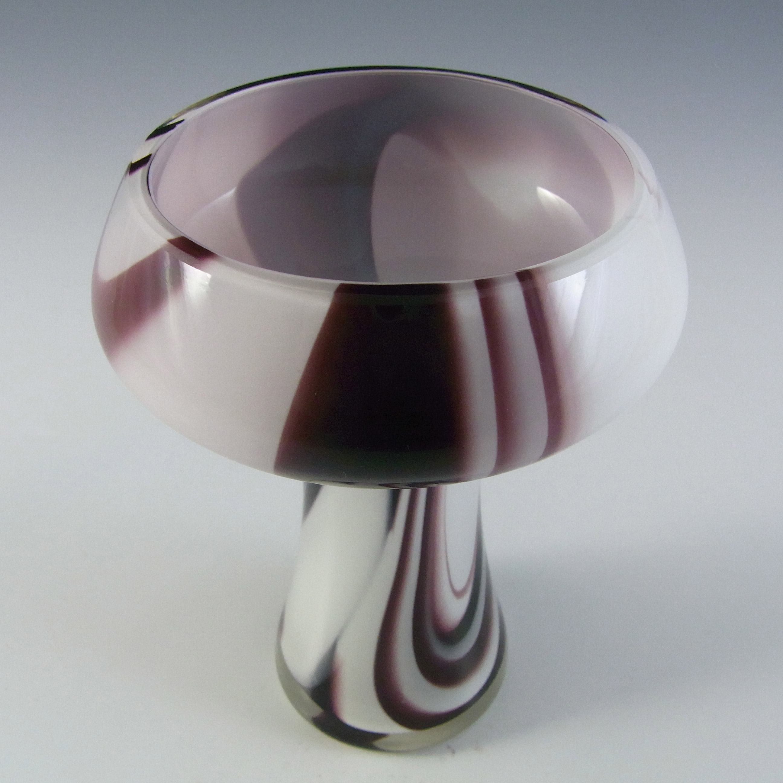 (image for) Carlo Moretti Marbled Purple & White Murano Glass Vase - Click Image to Close