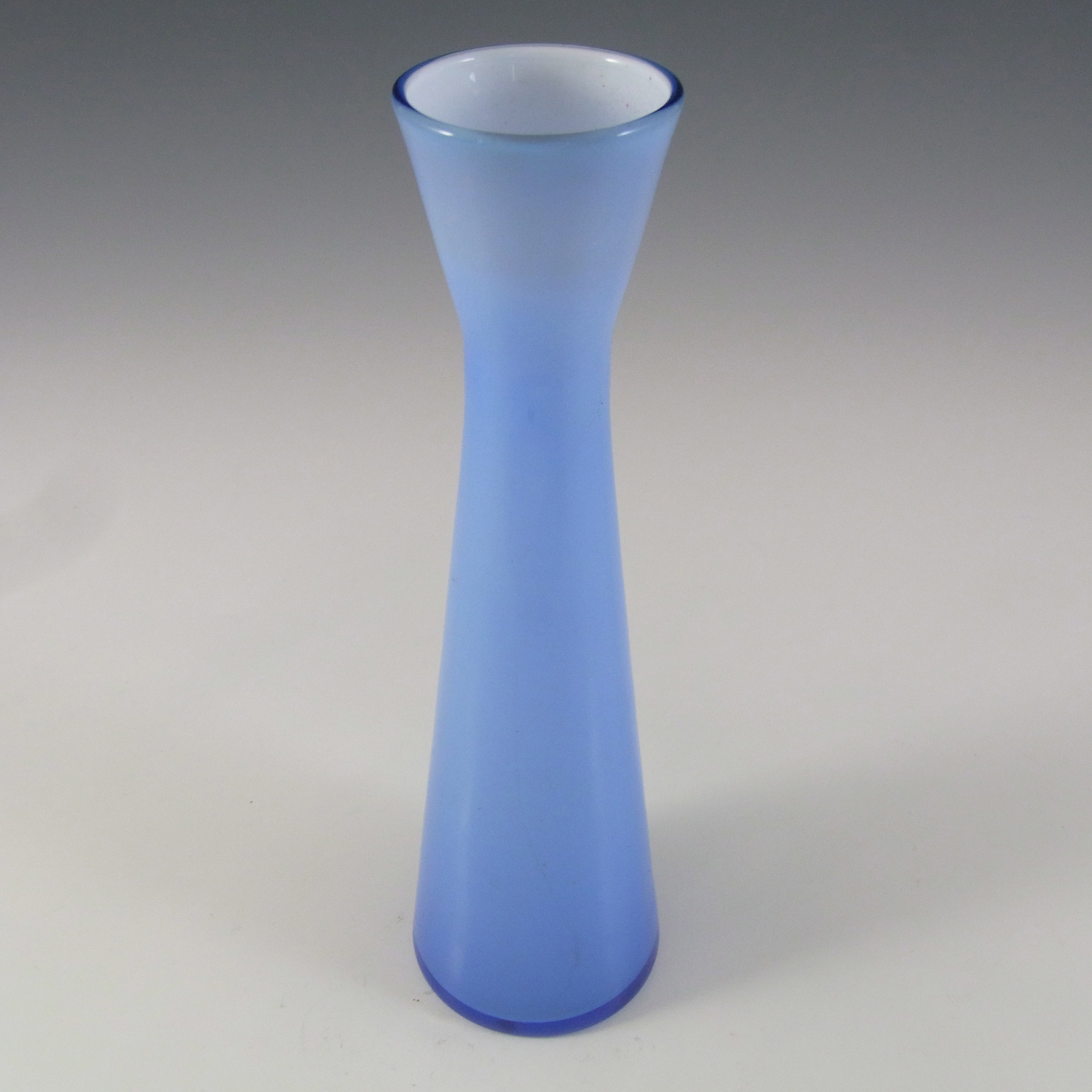 (image for) Empoli Retro Italian Blue Vintage Cased Glass Vase - Click Image to Close