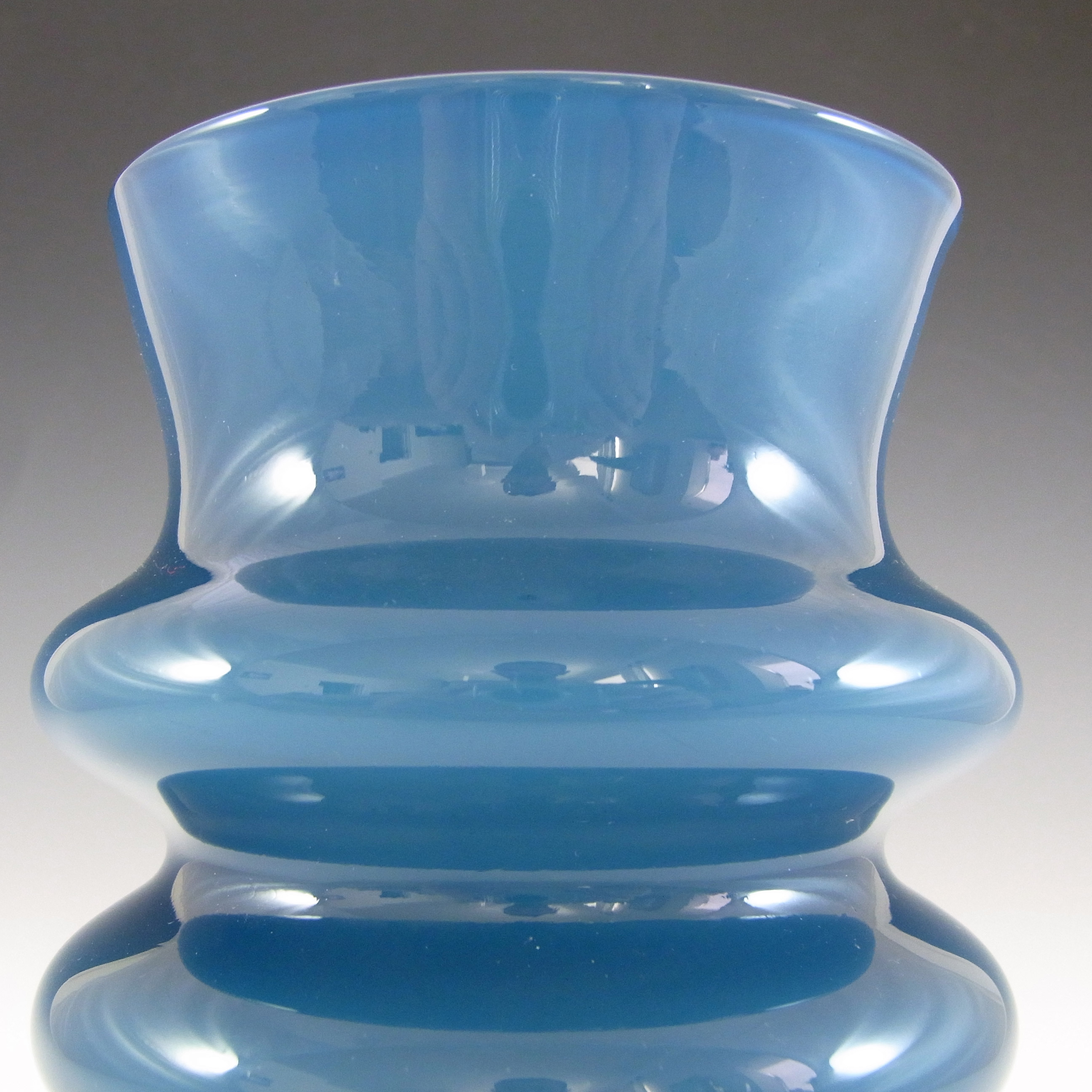 (image for) Aseda Swedish Blue Hooped Glass Vase by Bo Borgstrom - Click Image to Close