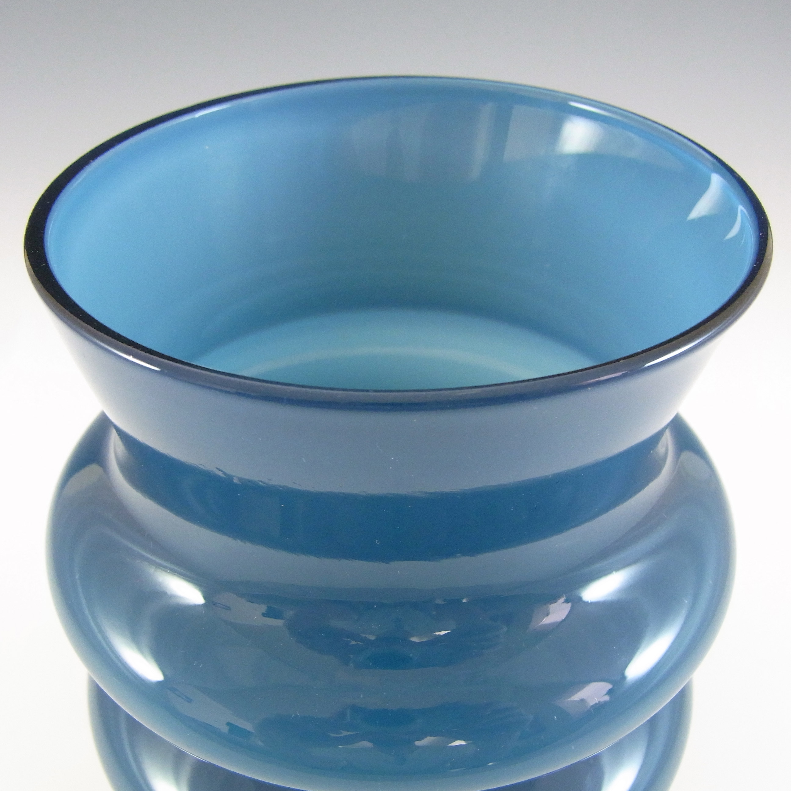 (image for) Aseda Swedish Blue Hooped Glass Vase by Bo Borgstrom - Click Image to Close