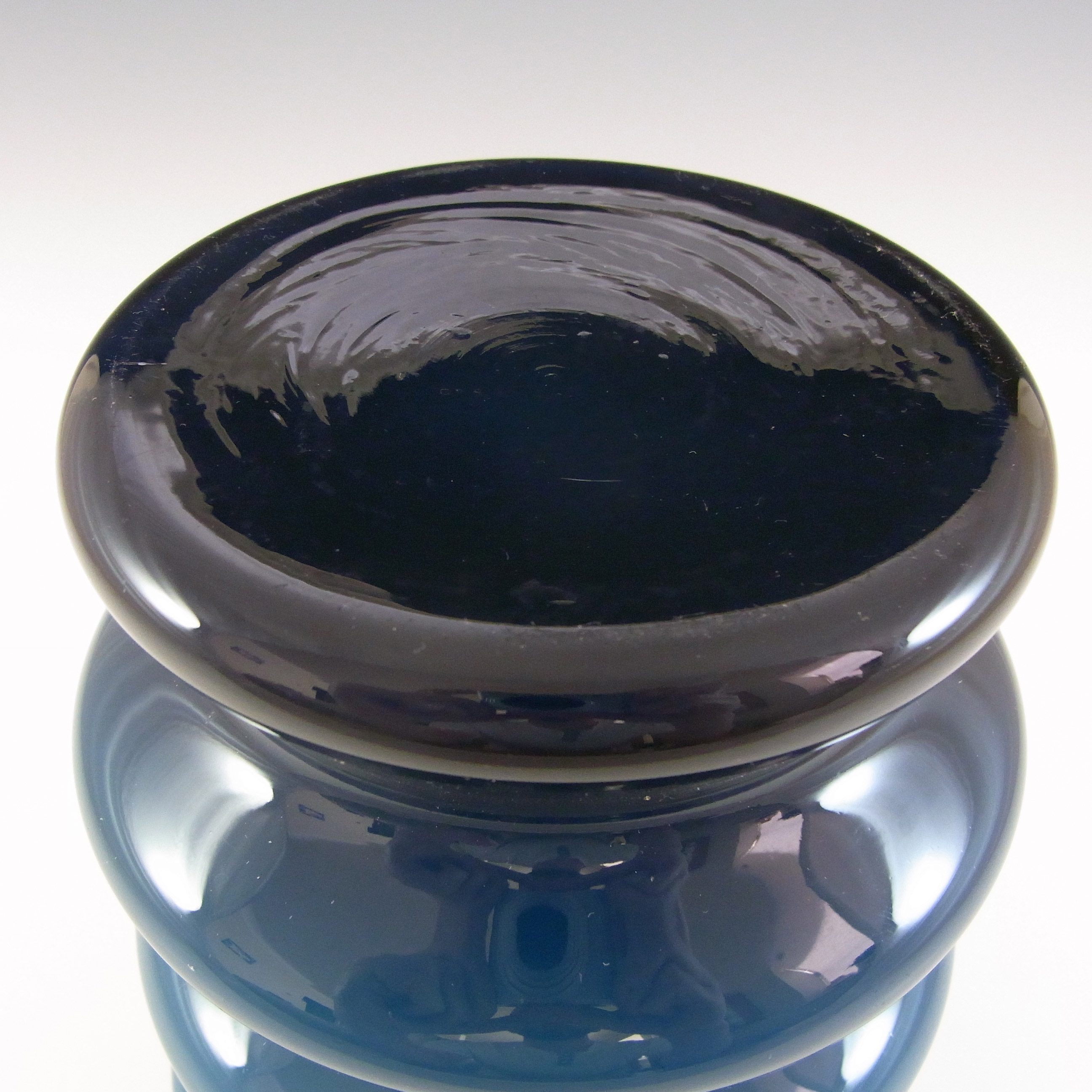Aseda Swedish Blue Hooped Glass Vase by Bo Borgstrom - Click Image to Close