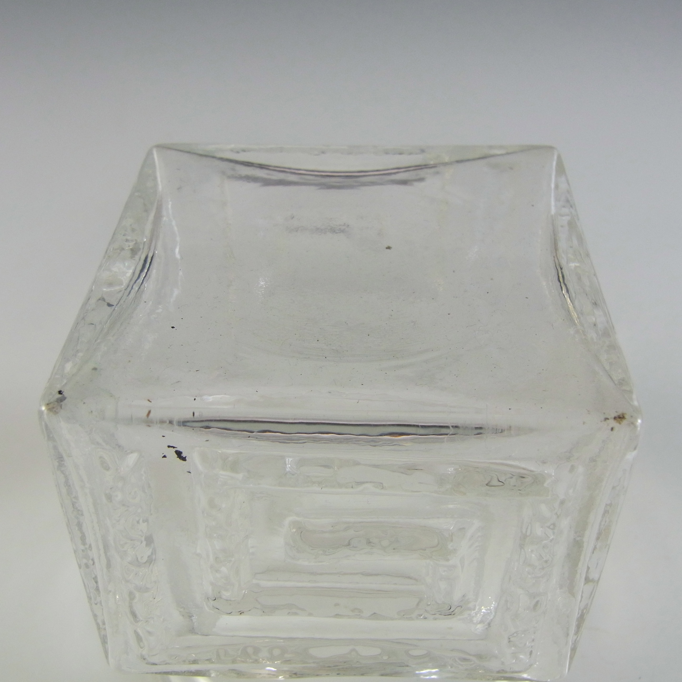 (image for) Dartington #FT72 Frank Thrower Clear Glass Greek Key Vase - Click Image to Close