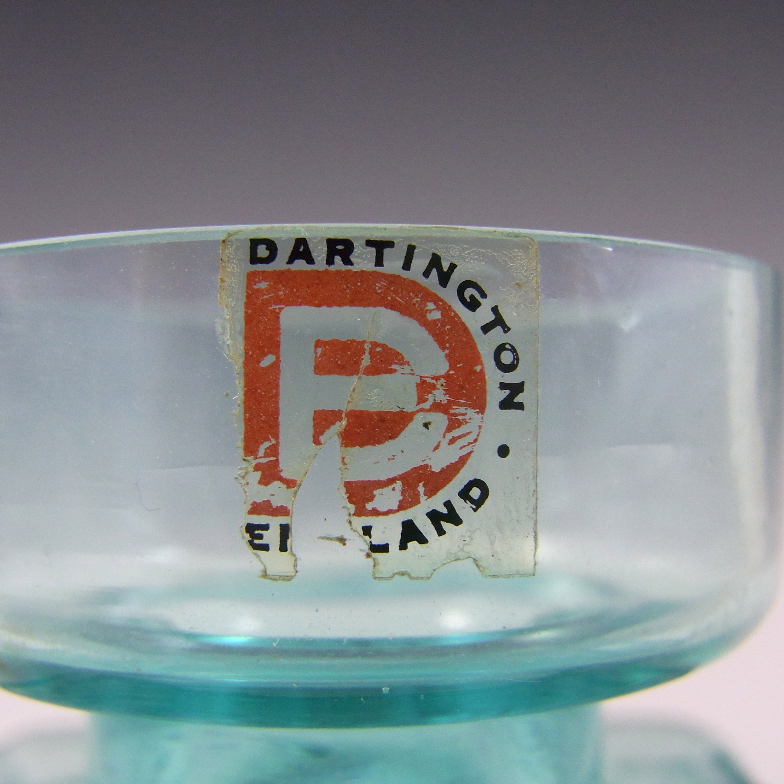 Dartington #FT98 Frank Thrower Kingfisher Blue Glass Bark Vase - Click Image to Close