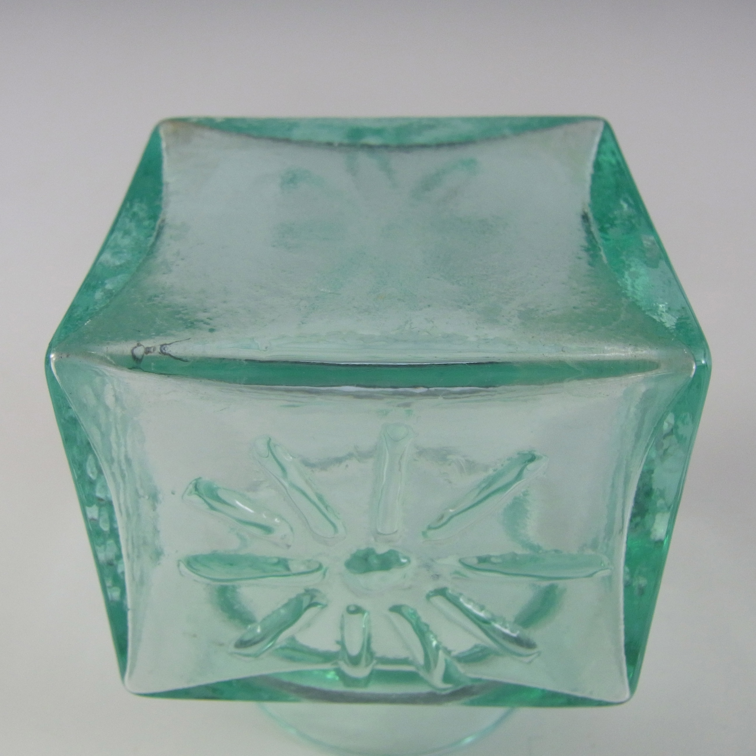(image for) Dartington #FT2 Frank Thrower Turquoise Glass Vase - Click Image to Close