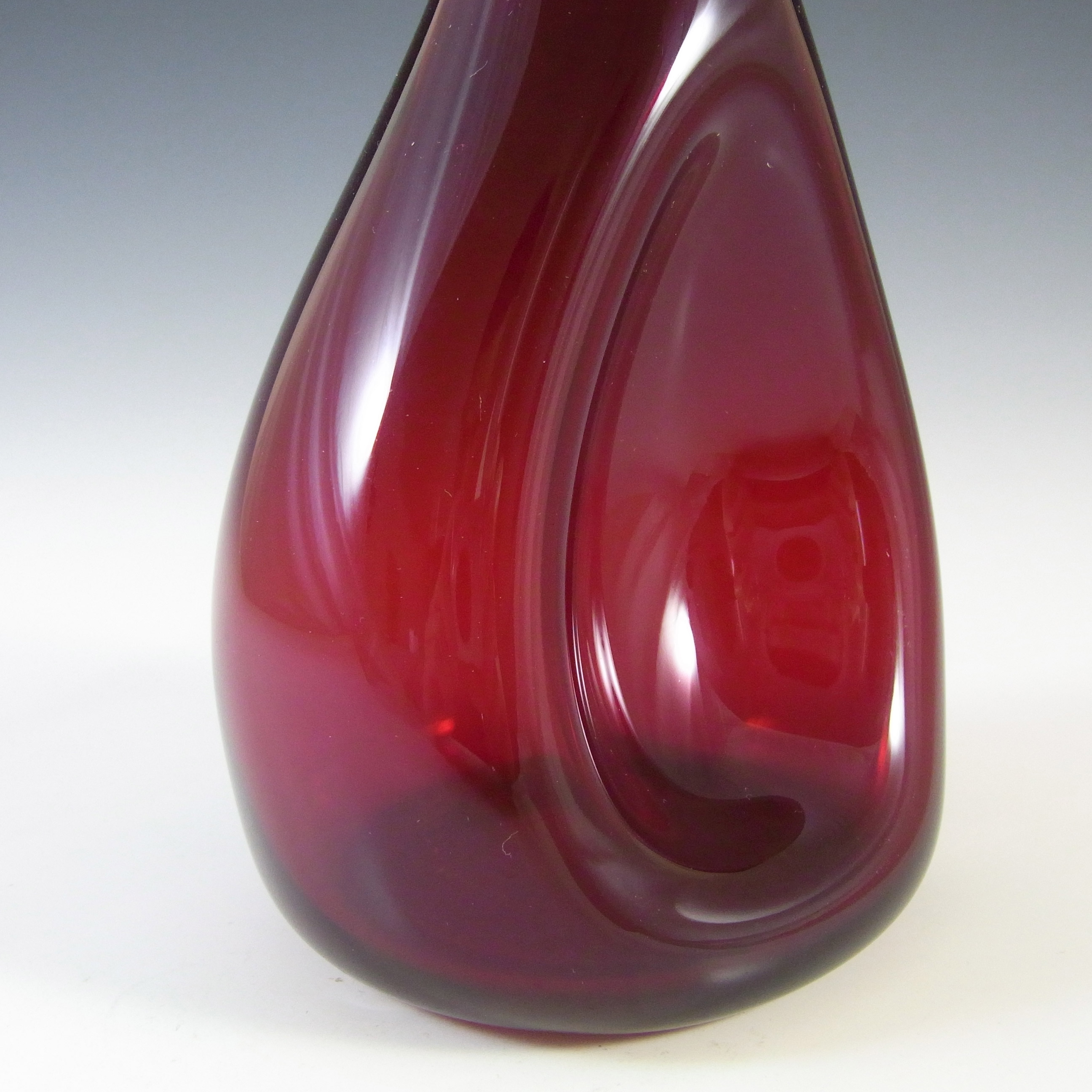 (image for) Elme Scandinavian Vintage Red Glass Vase by Gunnar Ander - Click Image to Close