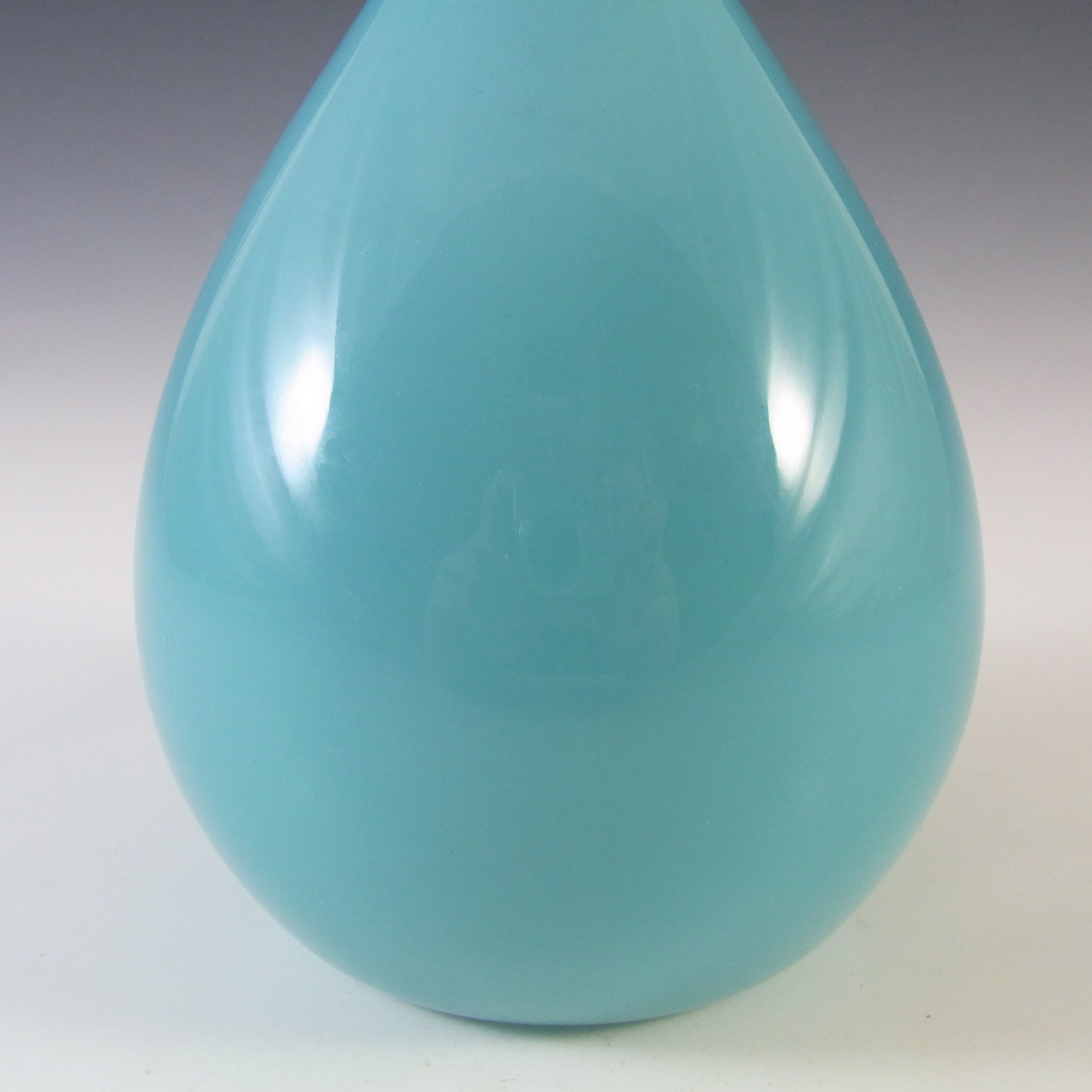 (image for) Elme Swedish / Scandinavian Vintage Blue Cased Glass Vase - Click Image to Close
