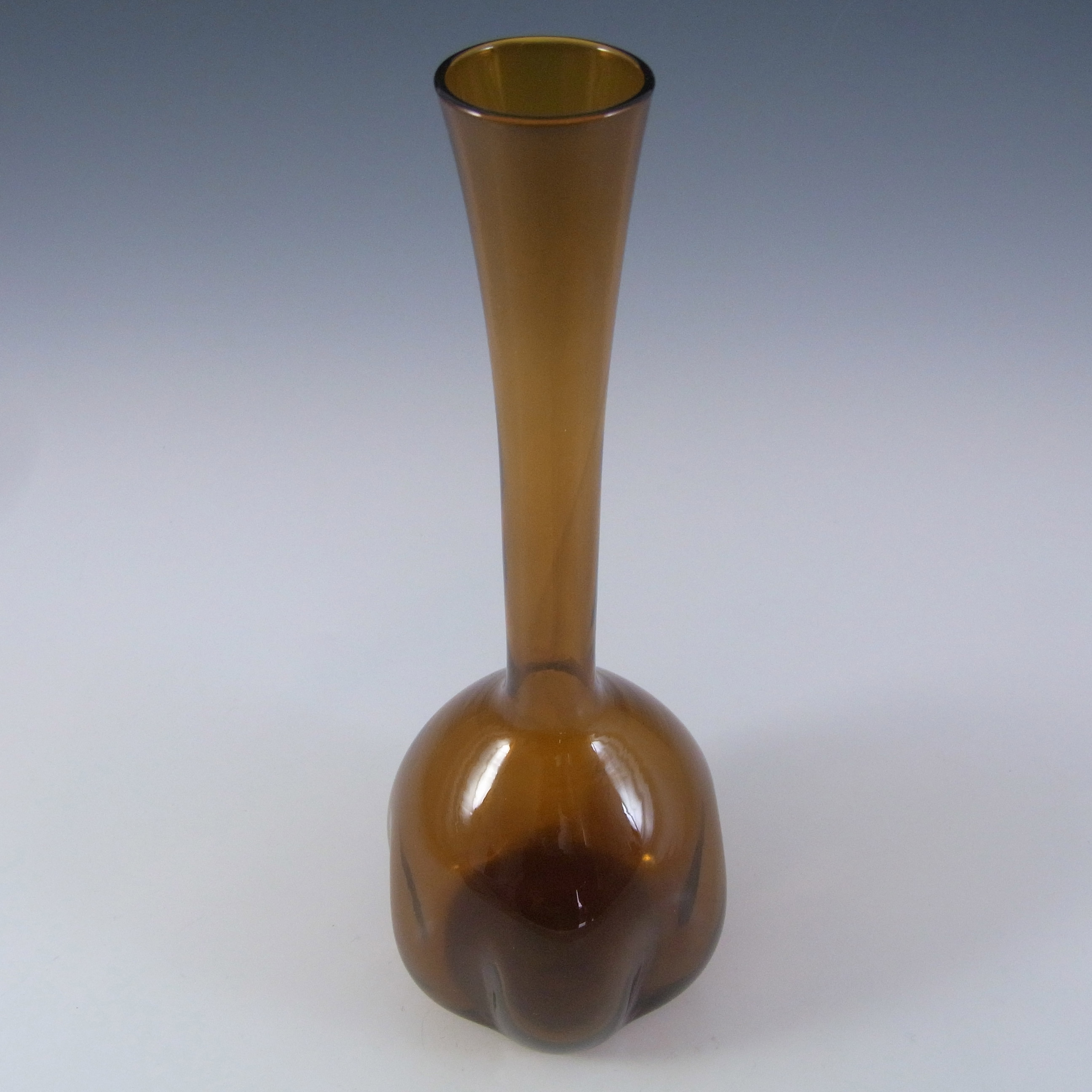 (image for) Elme Vintage Scandinavian Amber Glass 'Melon-Form' Vase - Click Image to Close