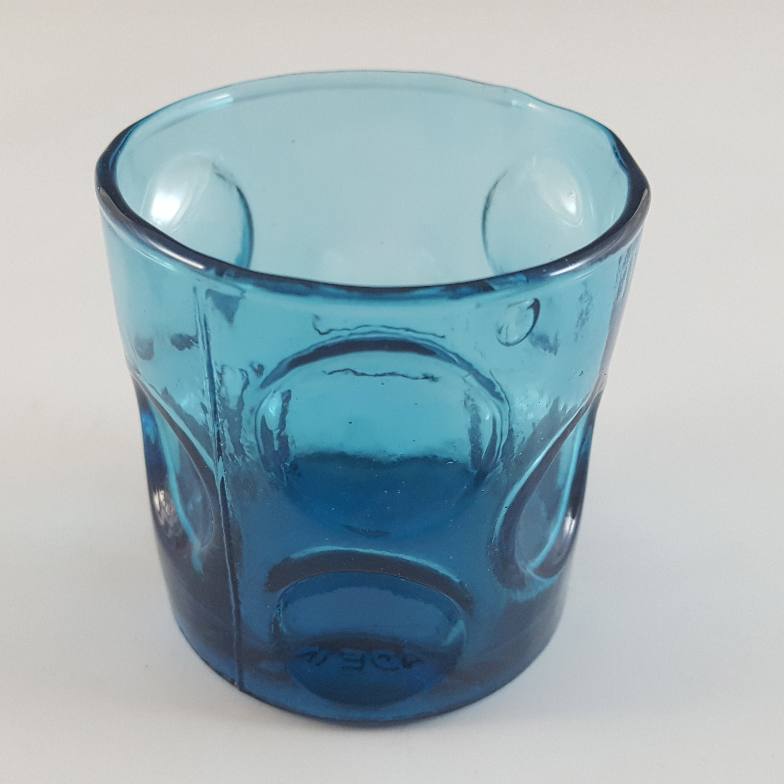 (image for) Empoli Italian Blue Glass Dice Decanter / Bottle & Glasses Set - Click Image to Close