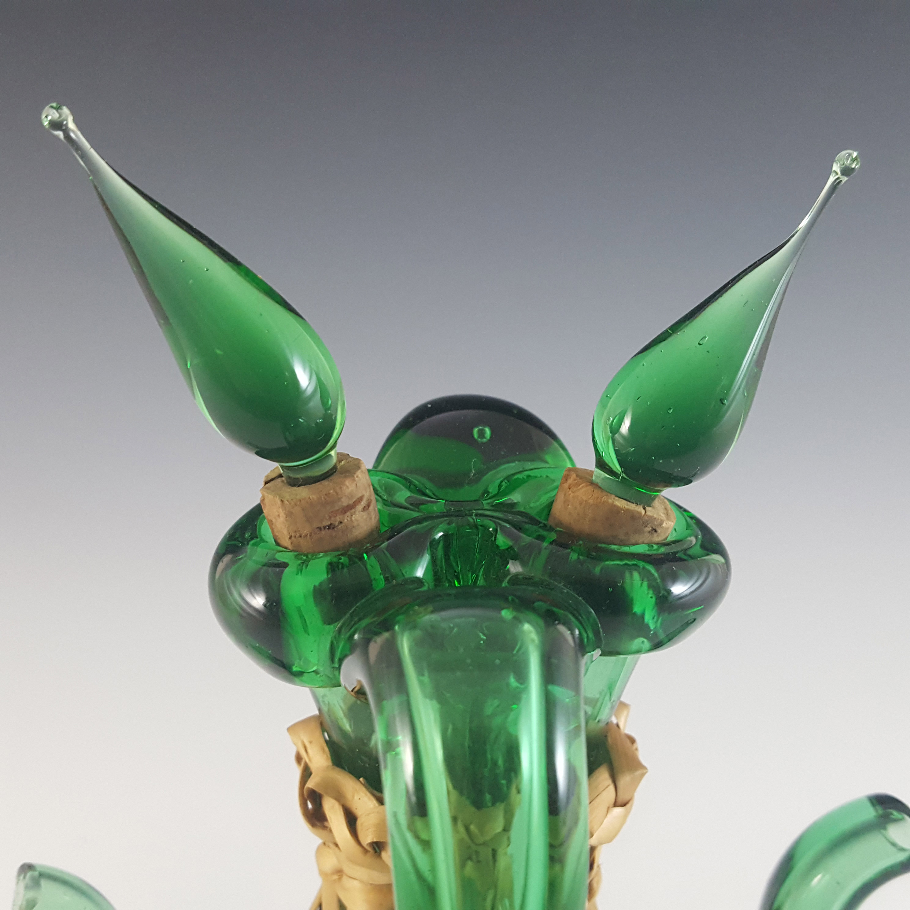 (image for) Empoli Verde Italian Green Glass Vase / Vinegar & Oil Dispenser - Click Image to Close