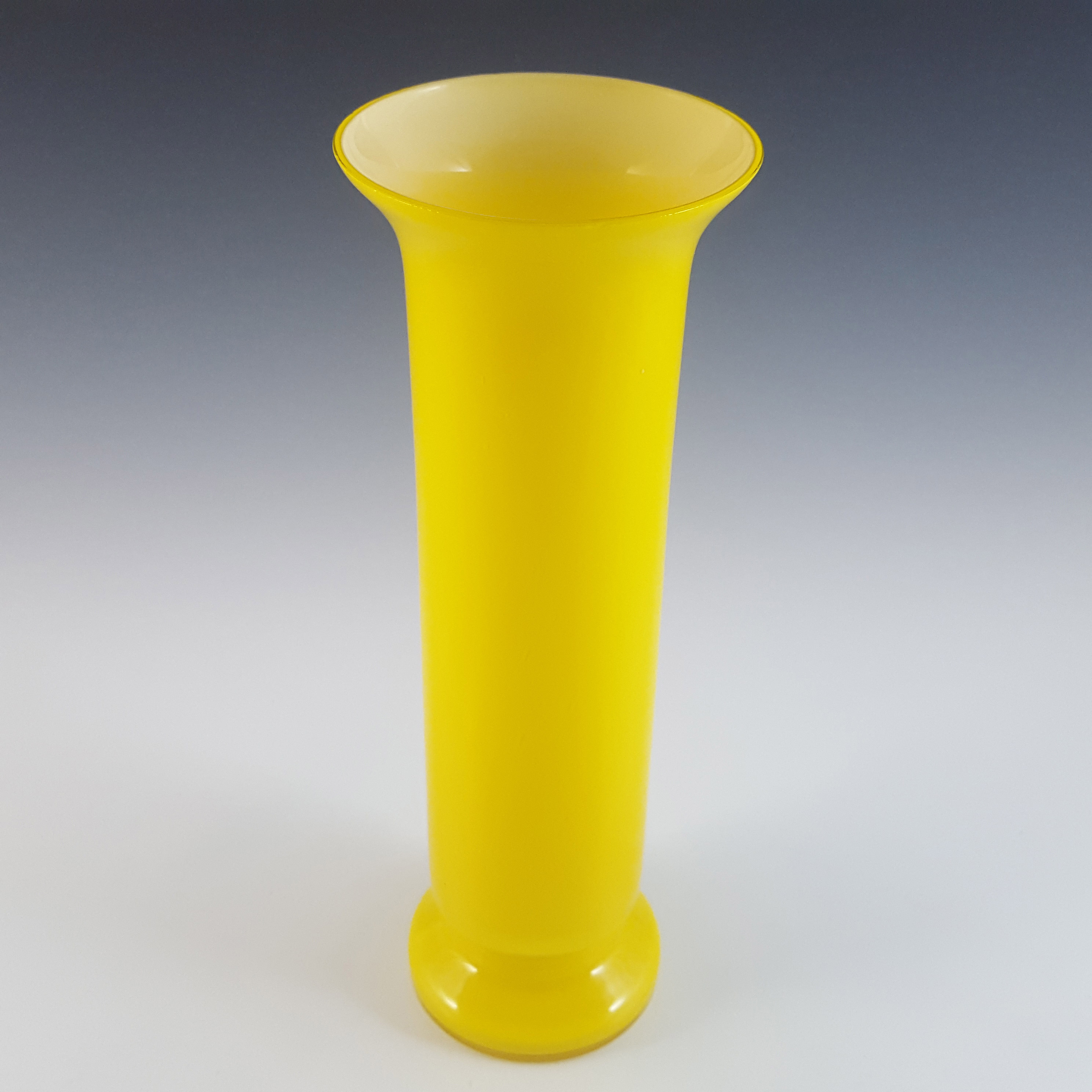Empoli Italian Scandinavian Style Yellow Cased Glass Vase - Click Image to Close