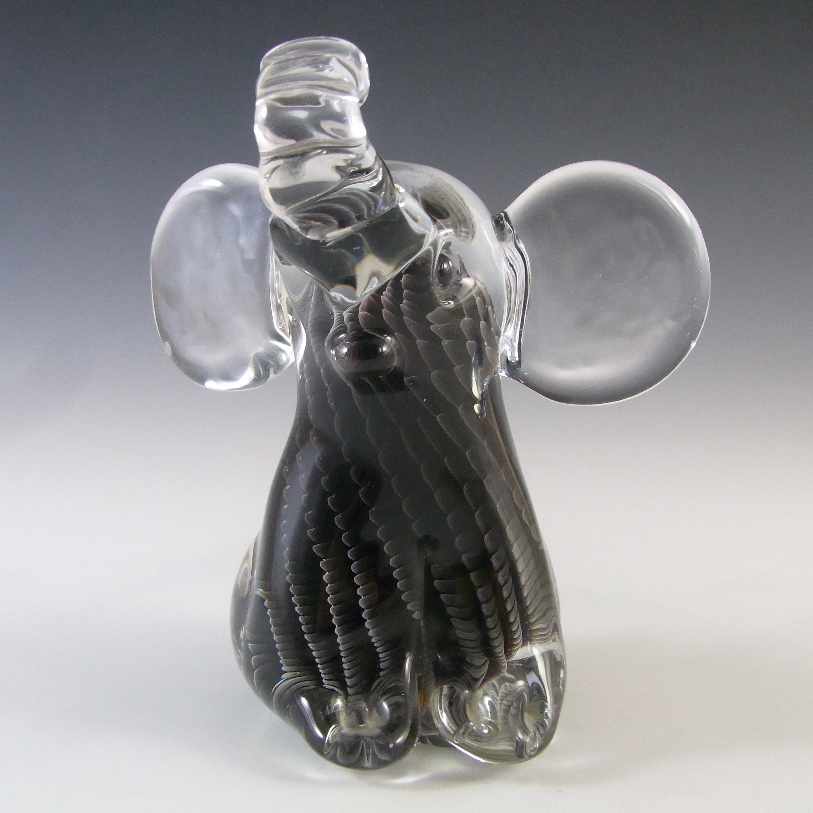 (image for) SIGNED & LABEL FM Konstglas / Marcolin Fumato Glass Elephant - Click Image to Close
