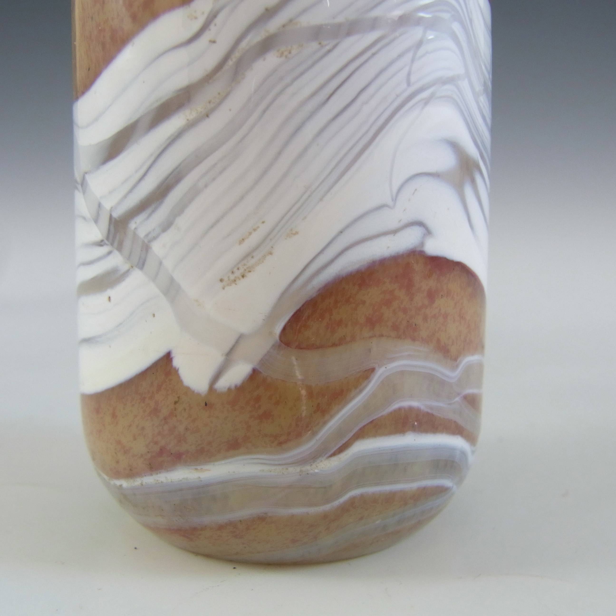 (image for) SIGNED Gozo Maltese Sandy Brown Glass 'Sunshine' Vase - Click Image to Close