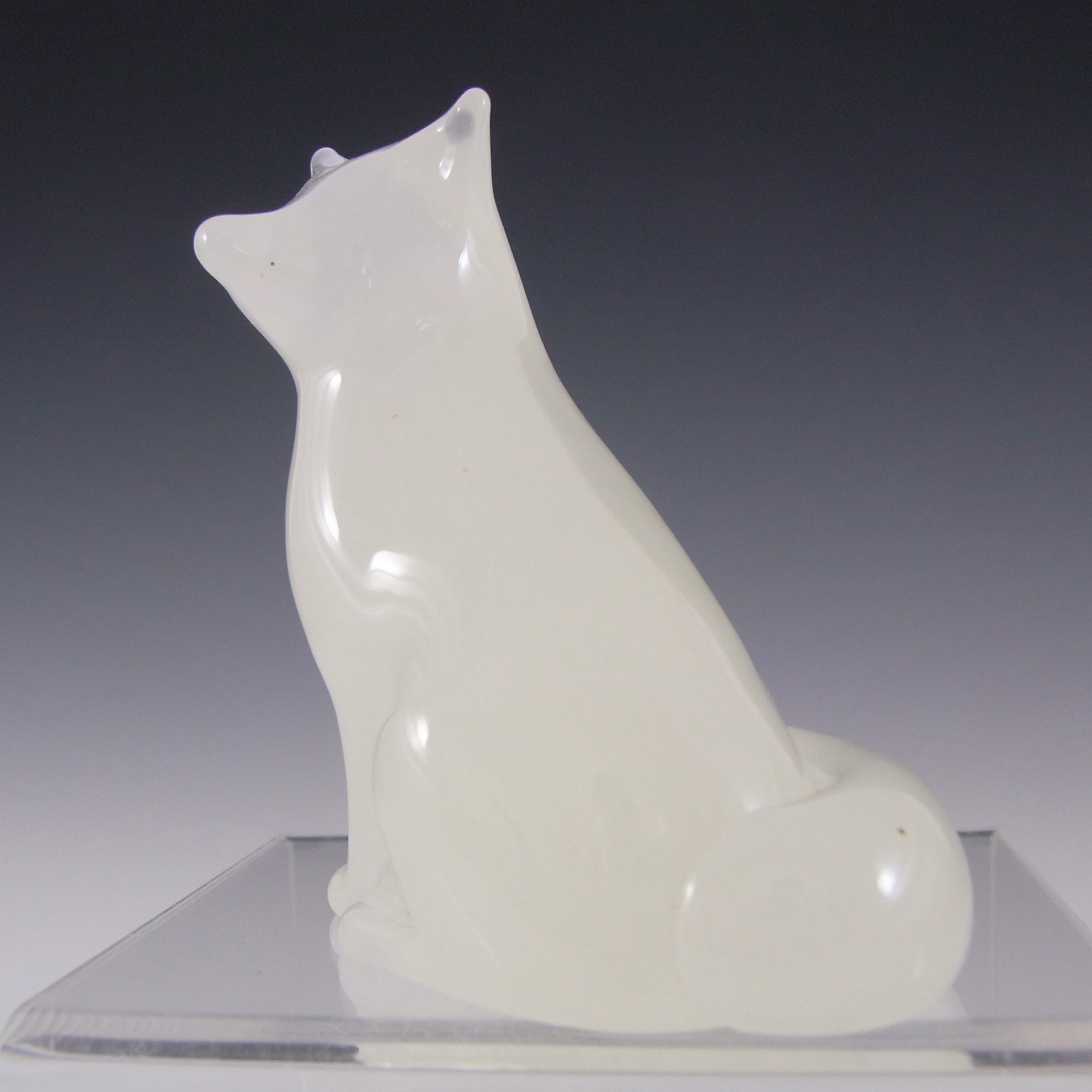 (image for) MARKED Hadeland Opaline Glass Norwegian Fox Figurine - Click Image to Close