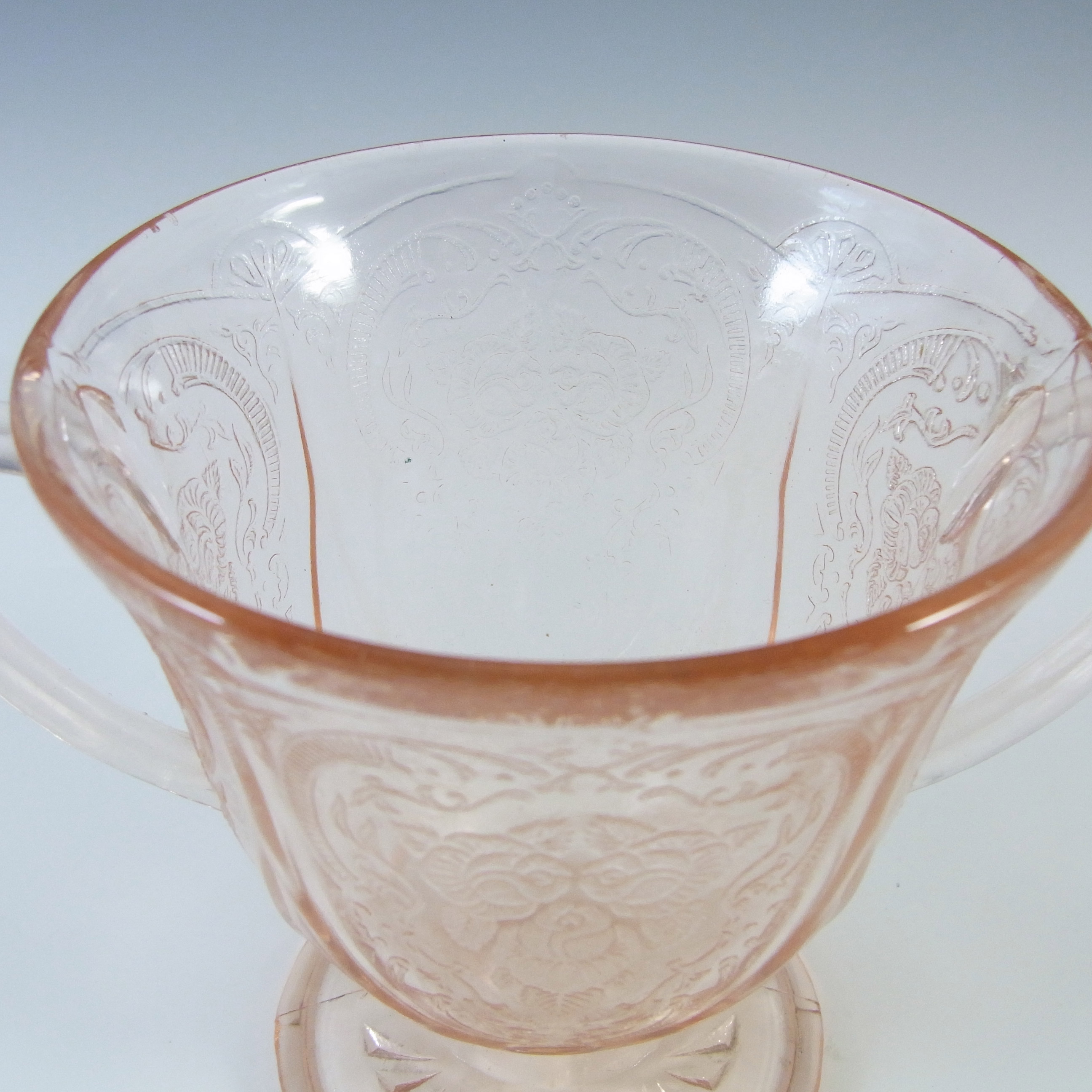 Hazel Atlas Royal Lace Pink Depression Glass Vintage Sugar Bowl - Click Image to Close