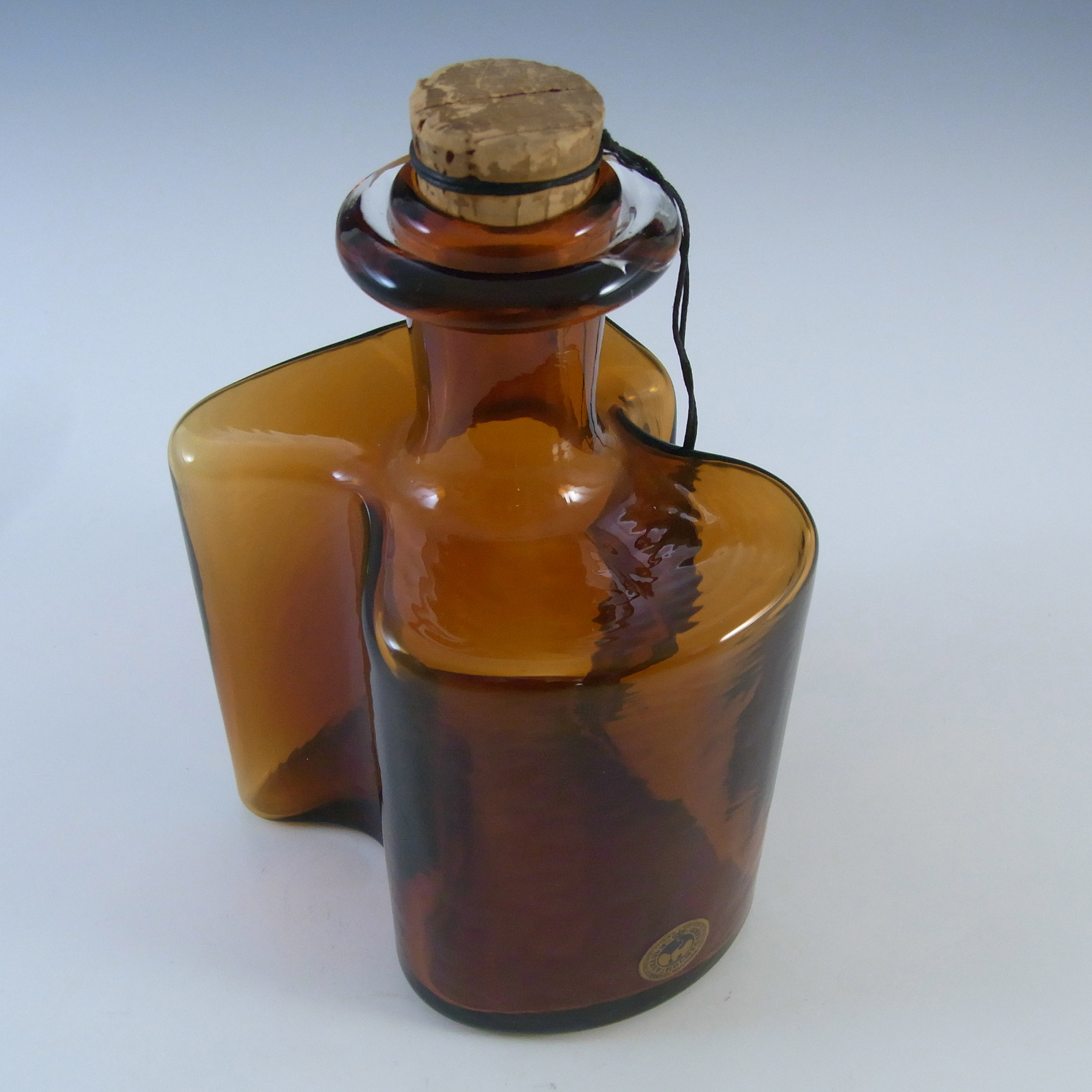 Holmegaard 'Hiverten' Amber Glass Scnapps Bottle by Olsson & Rude - Click Image to Close