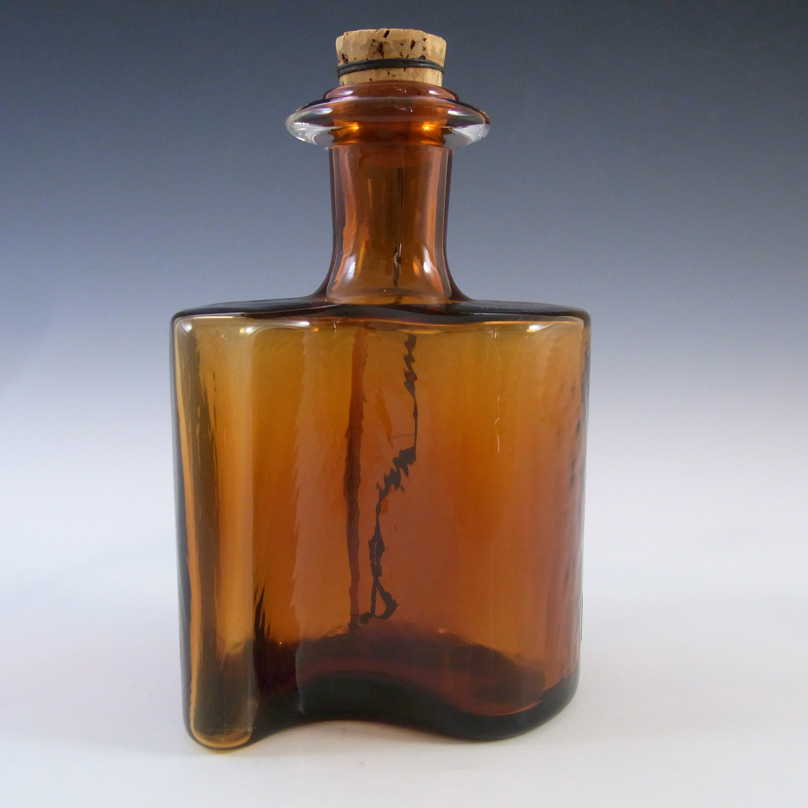 Holmegaard 'Hiverten' Amber Glass Scnapps Bottle by Olsson & Rude - Click Image to Close